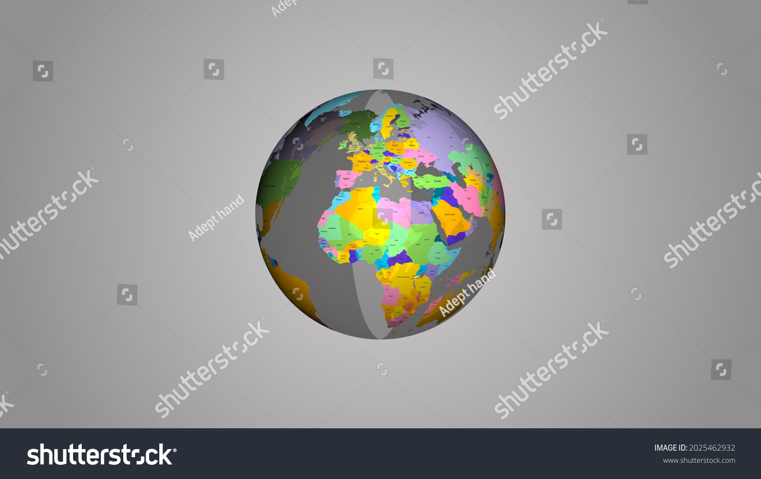 Abstract Colorful World Map Globeworld Mapcountries Stock Illustration