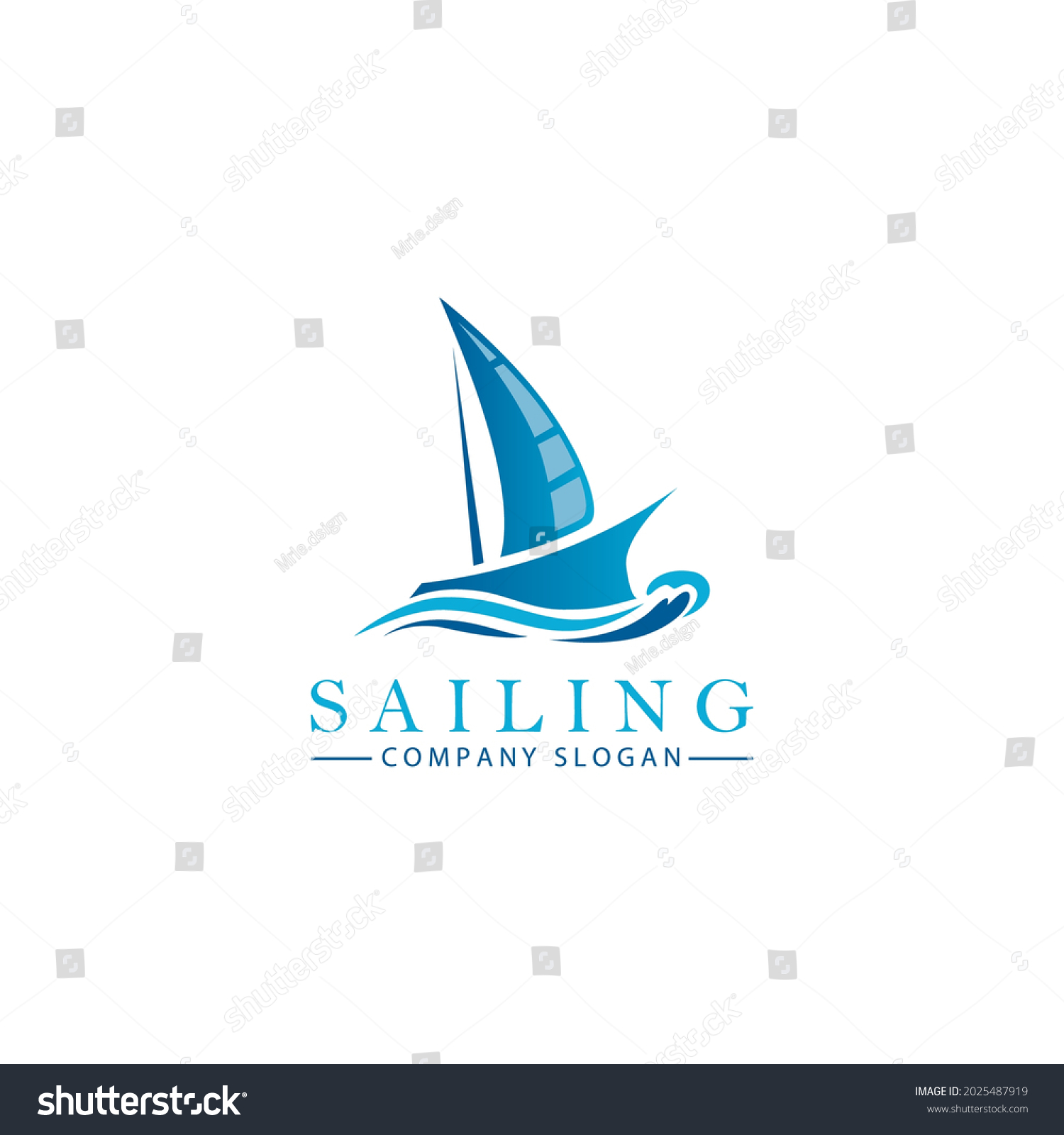 Modern Sailing Blue Colour Waves Template Stock Vector (Royalty Free ...