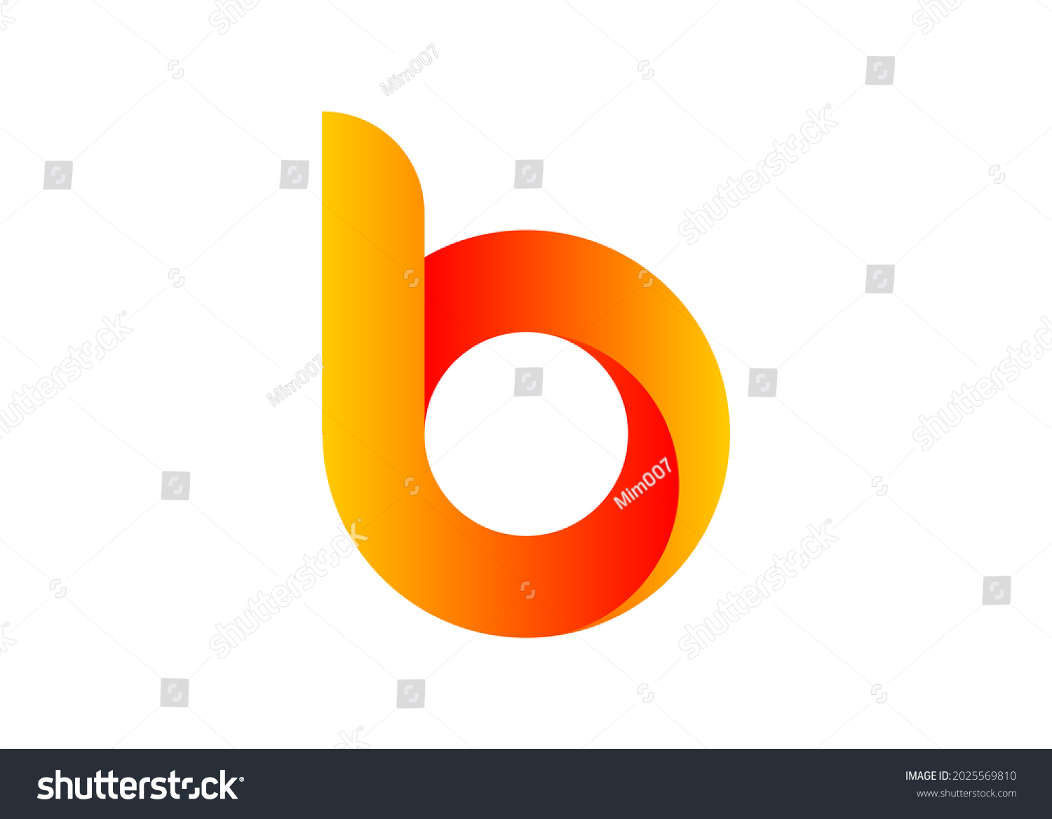 B Letter Shape Logo Template Illustration Stock Vector (Royalty Free ...