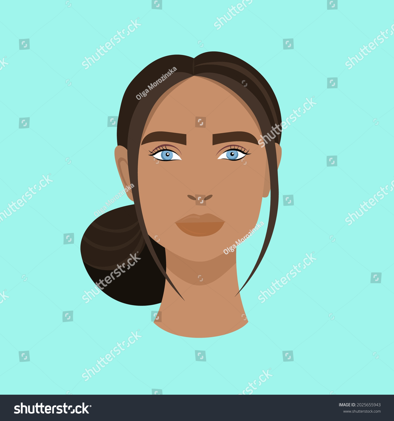 Portrait Woman Blue Eyes Stock Vector Royalty Free 2025655943 Shutterstock 