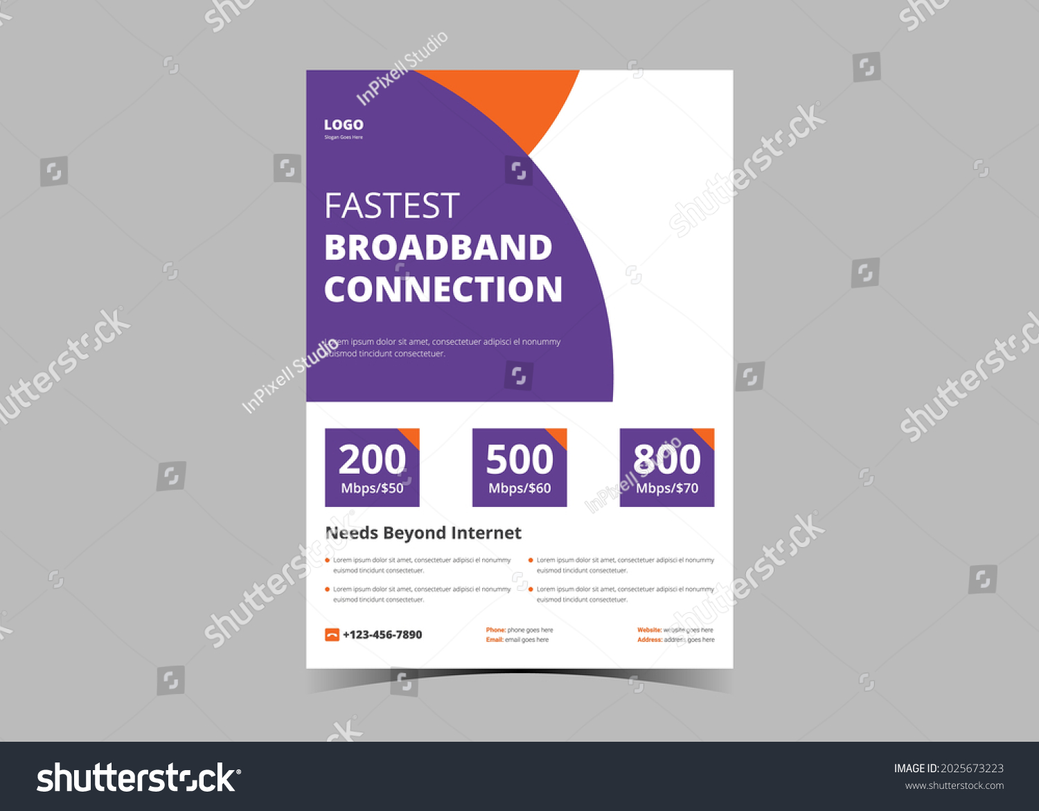 Broadband Internet Flyer Templatehigh Speed Internet Stock Vector ...