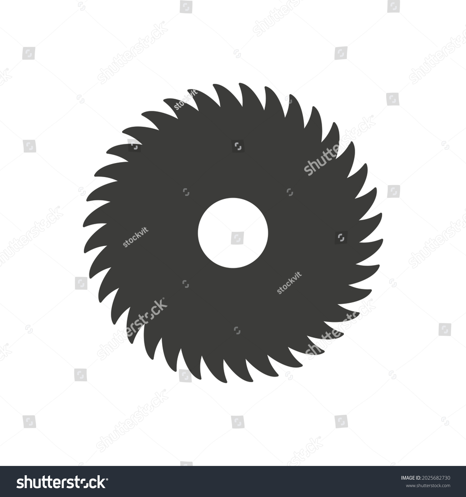 Sawmill Icon Saw Blade Black Silhouette Stock Vector (Royalty Free ...