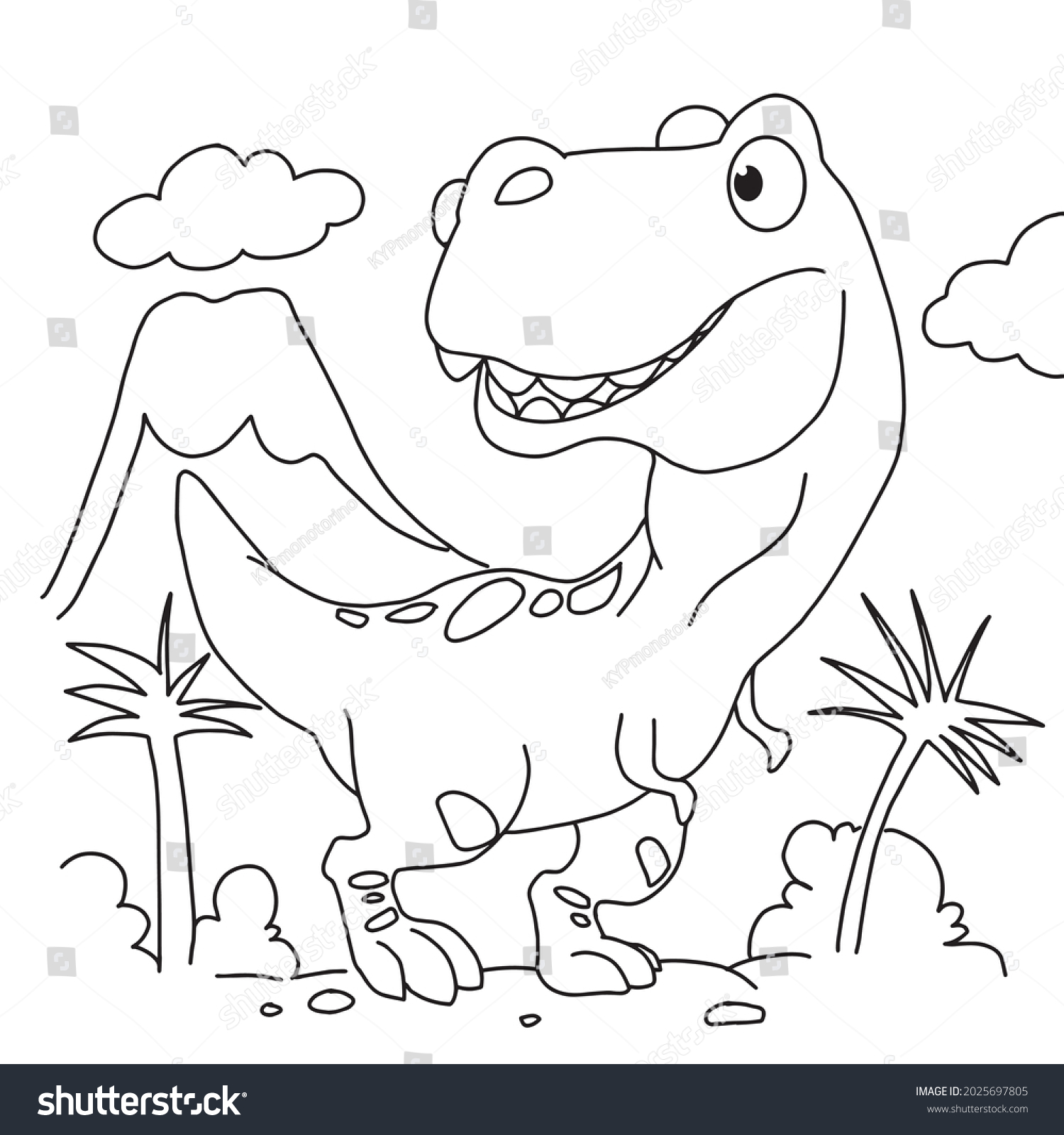 Dinosaurtyrannosaurus Vector Illustrationcoloring Page Outline Stock ...