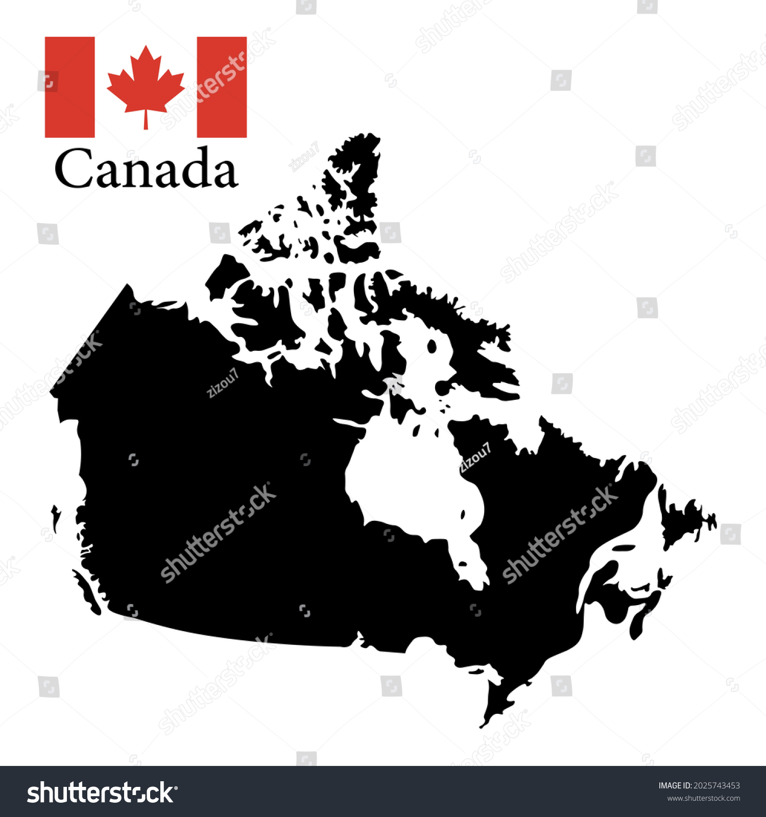 Flag Map Canada Vector Illustration Isolated Stock Vector (Royalty Free ...