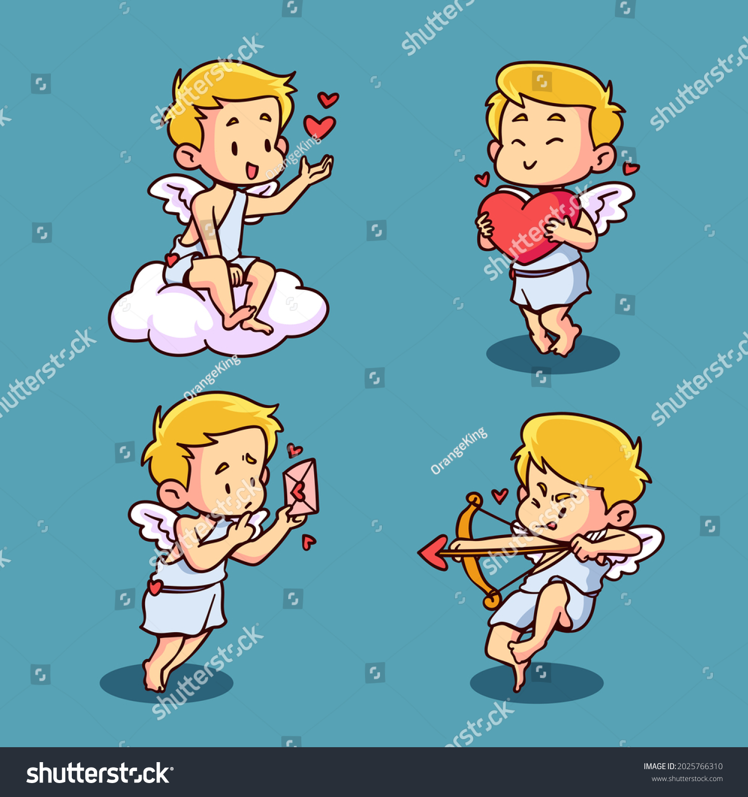 Cartoon Cupid Character Collection Angel Heart Stock Vector Royalty Free 2025766310 Shutterstock 5846