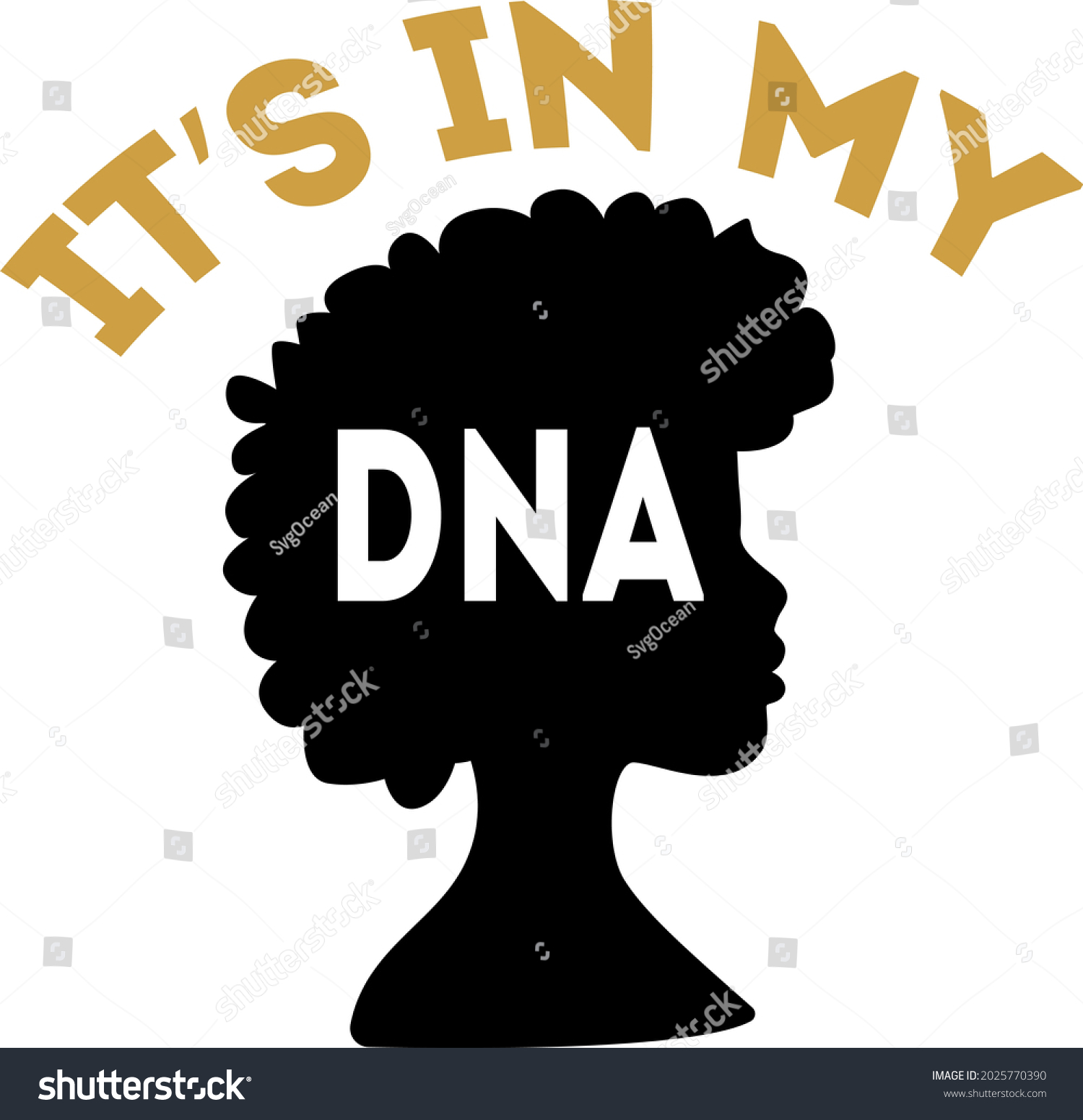 My Dna Lettering Afro Woman Silhouette Stock Vector (Royalty Free ...