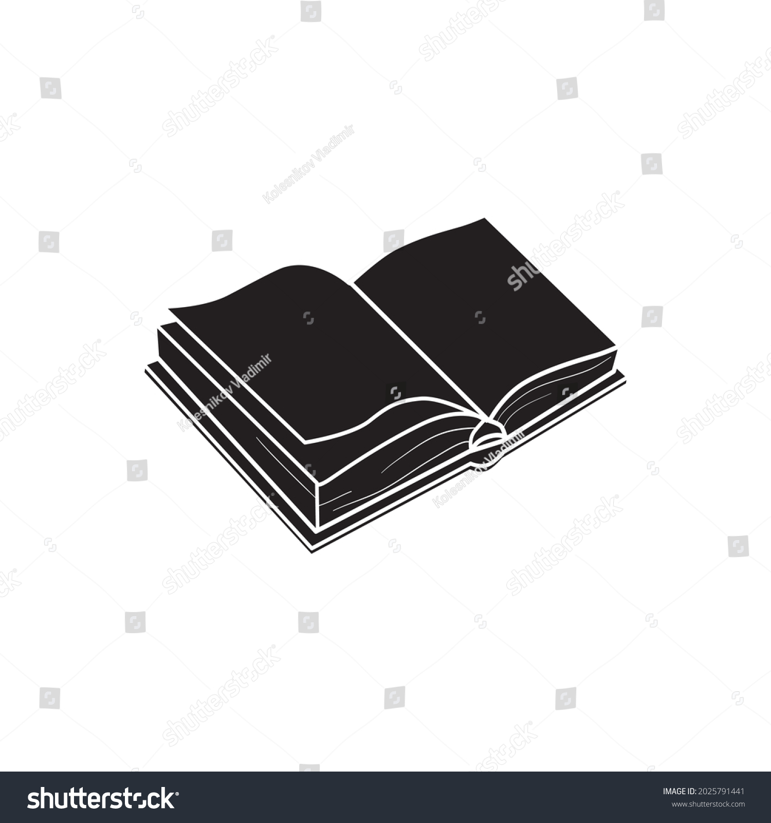 Book Silhouette Isolated On White Background Stock Vector (Royalty Free ...