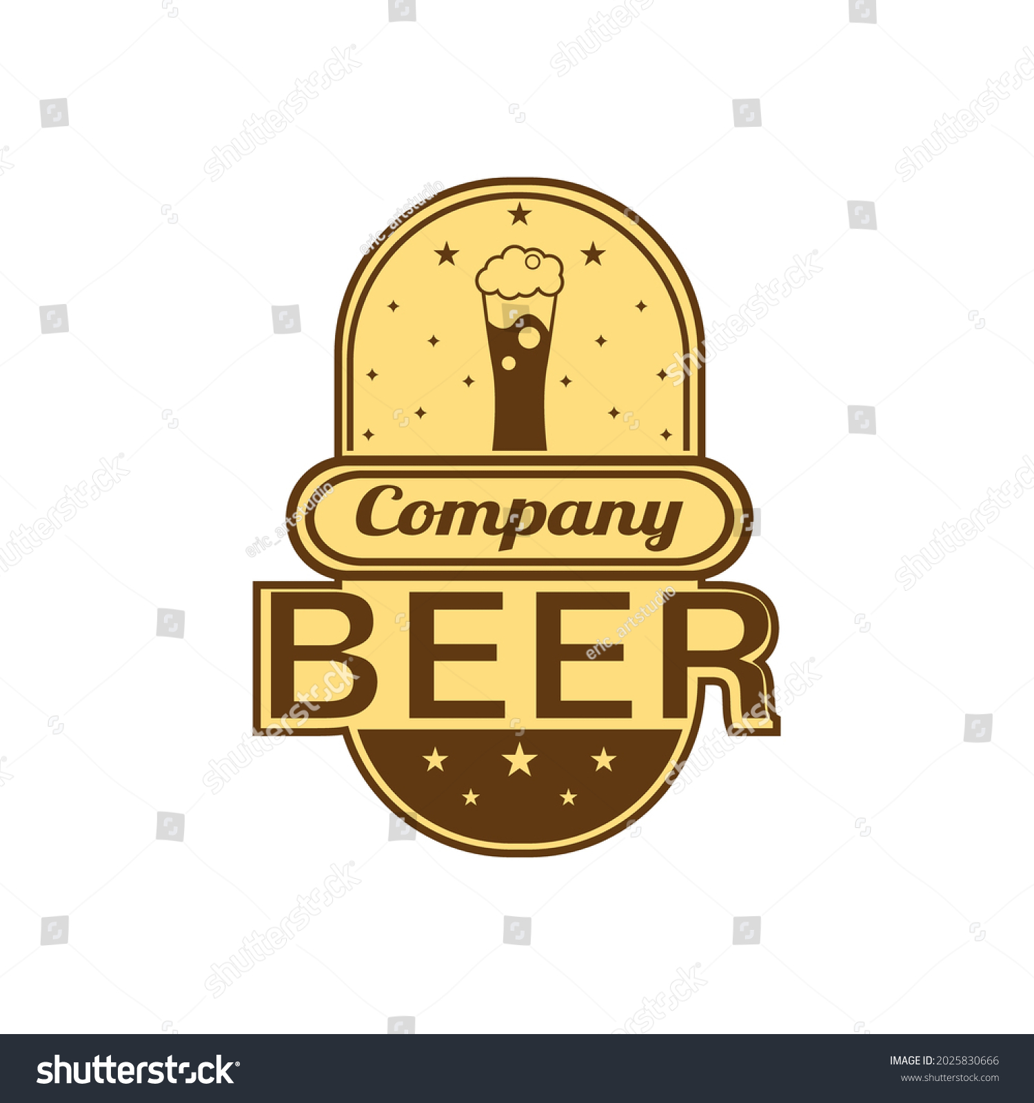 Beer Brand Logo Design Outline Style Stock Vector (Royalty Free ...