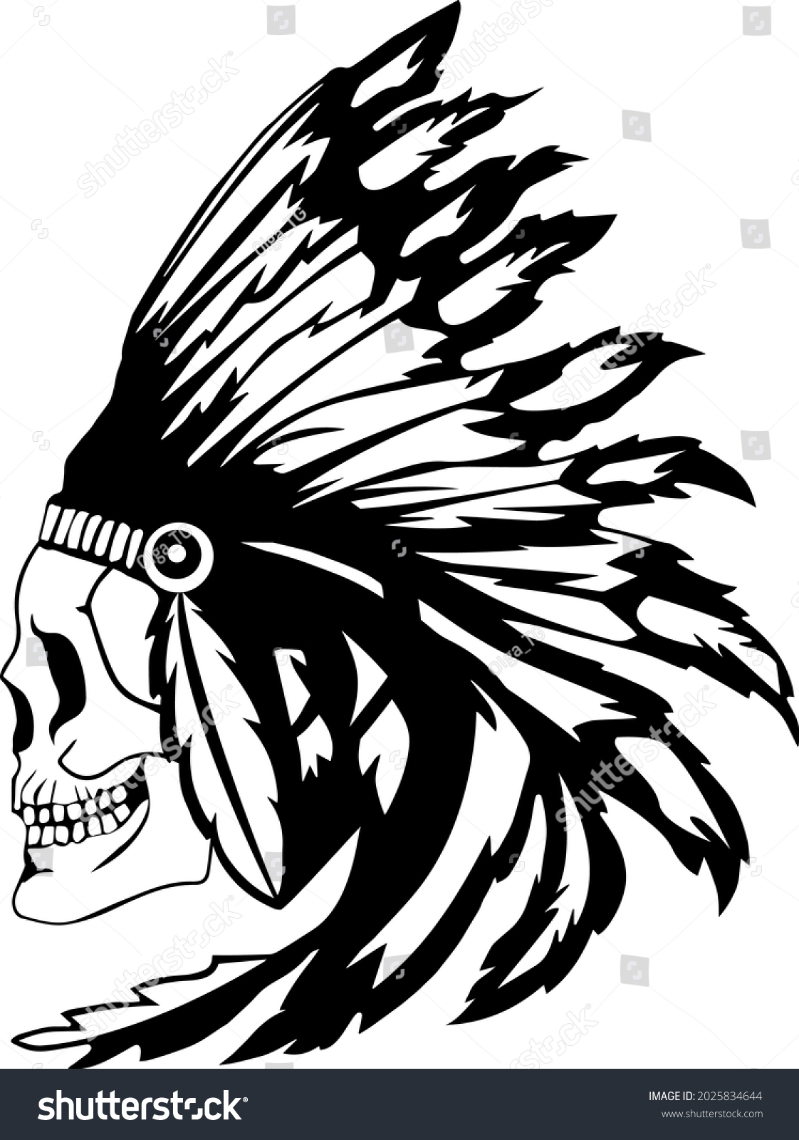 Indian Skull Eagle Head Mascot Native Stock Vector (Royalty Free ...