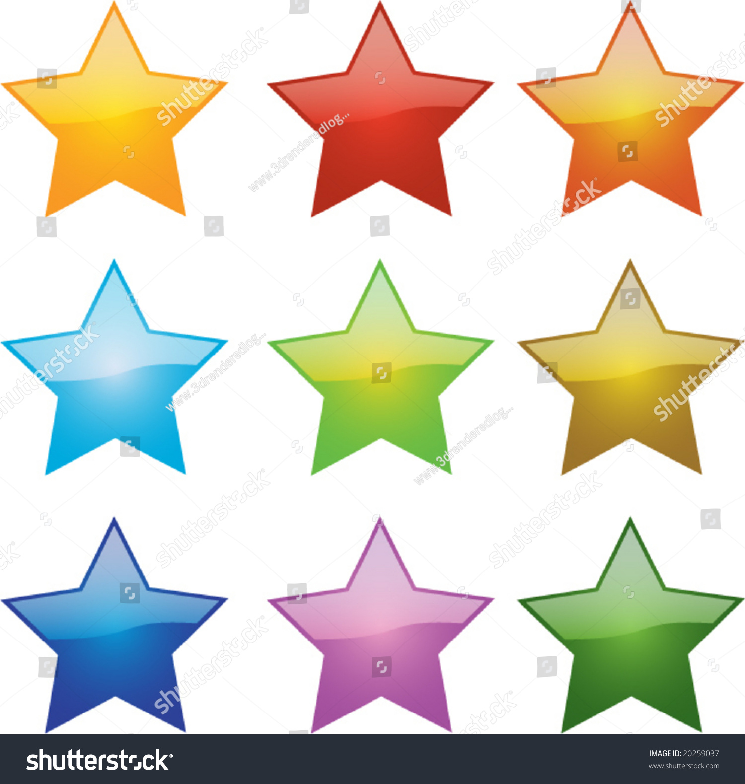 Colourful Glossy Star Illustration Stock Vector Royalty Free 20259037