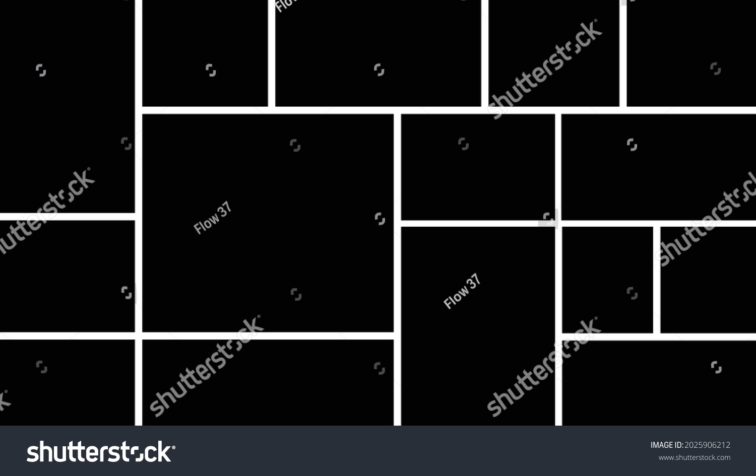 Vector Empty Photo Frame Collage Template Stock Vector (Royalty Free ...