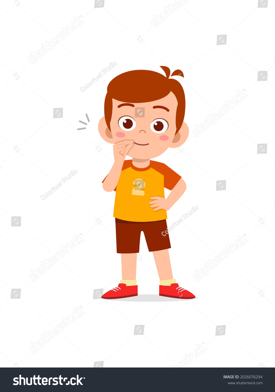 Cute Little Boy Show Zip Mouth Stock Vector (Royalty Free) 2026076294 ...