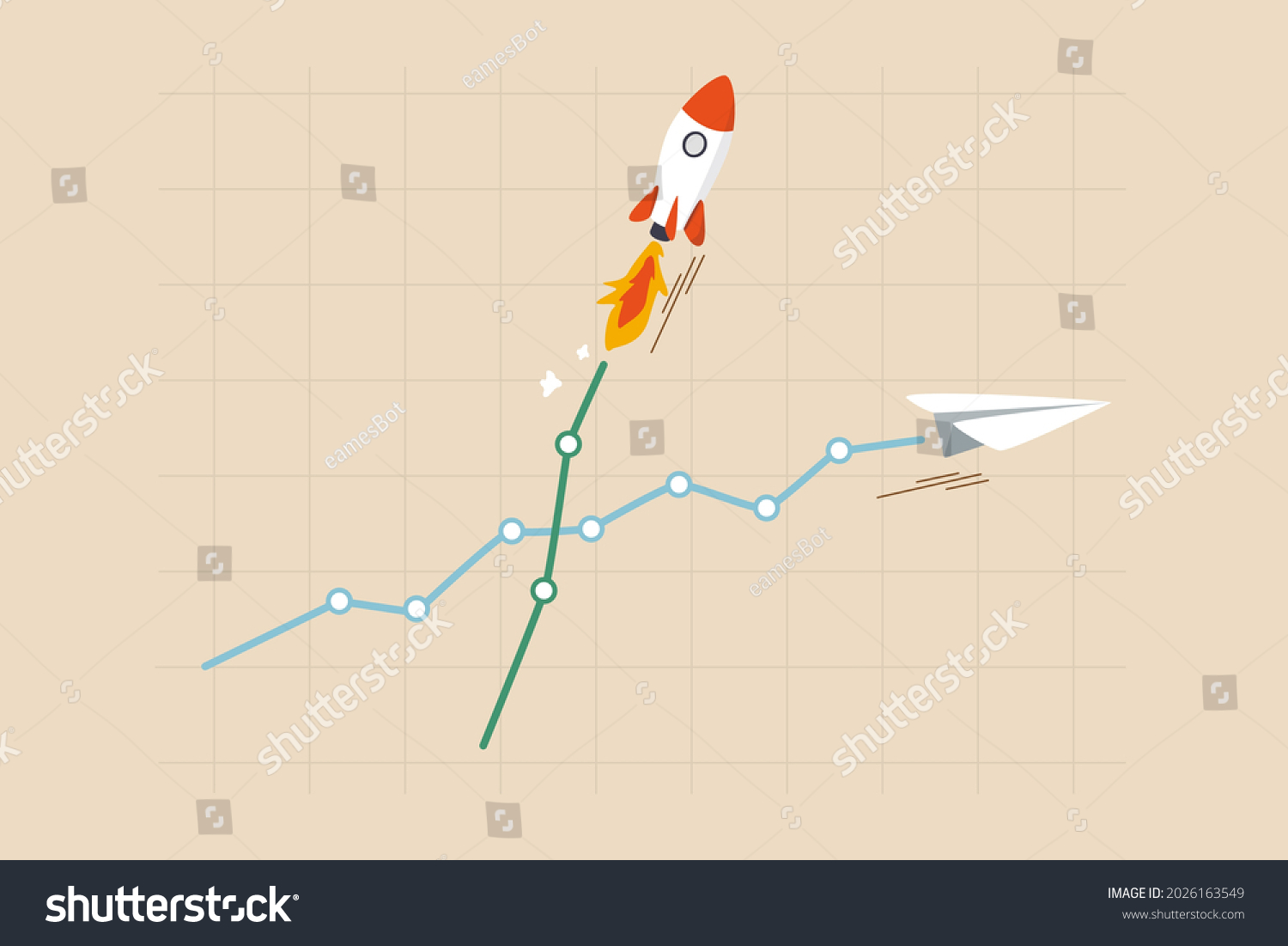 Investment Growth Sky Rocket High Profit Stock Vector (Royalty Free ...