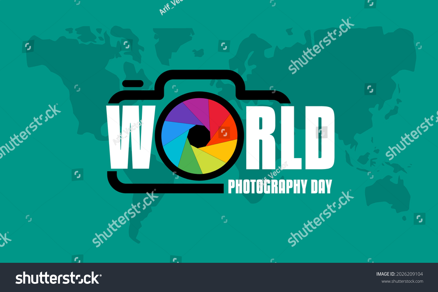 World Camera Day Typography Background Poster Stock Vector (Royalty