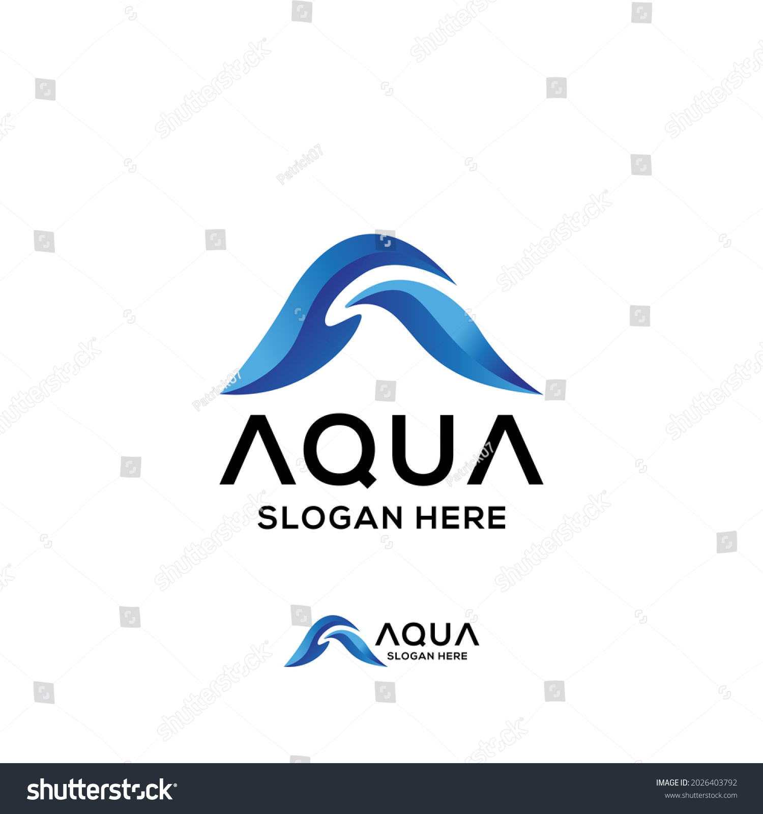 Aqua Logo Concept Combinations Letter Wave Stock Vector (Royalty Free ...