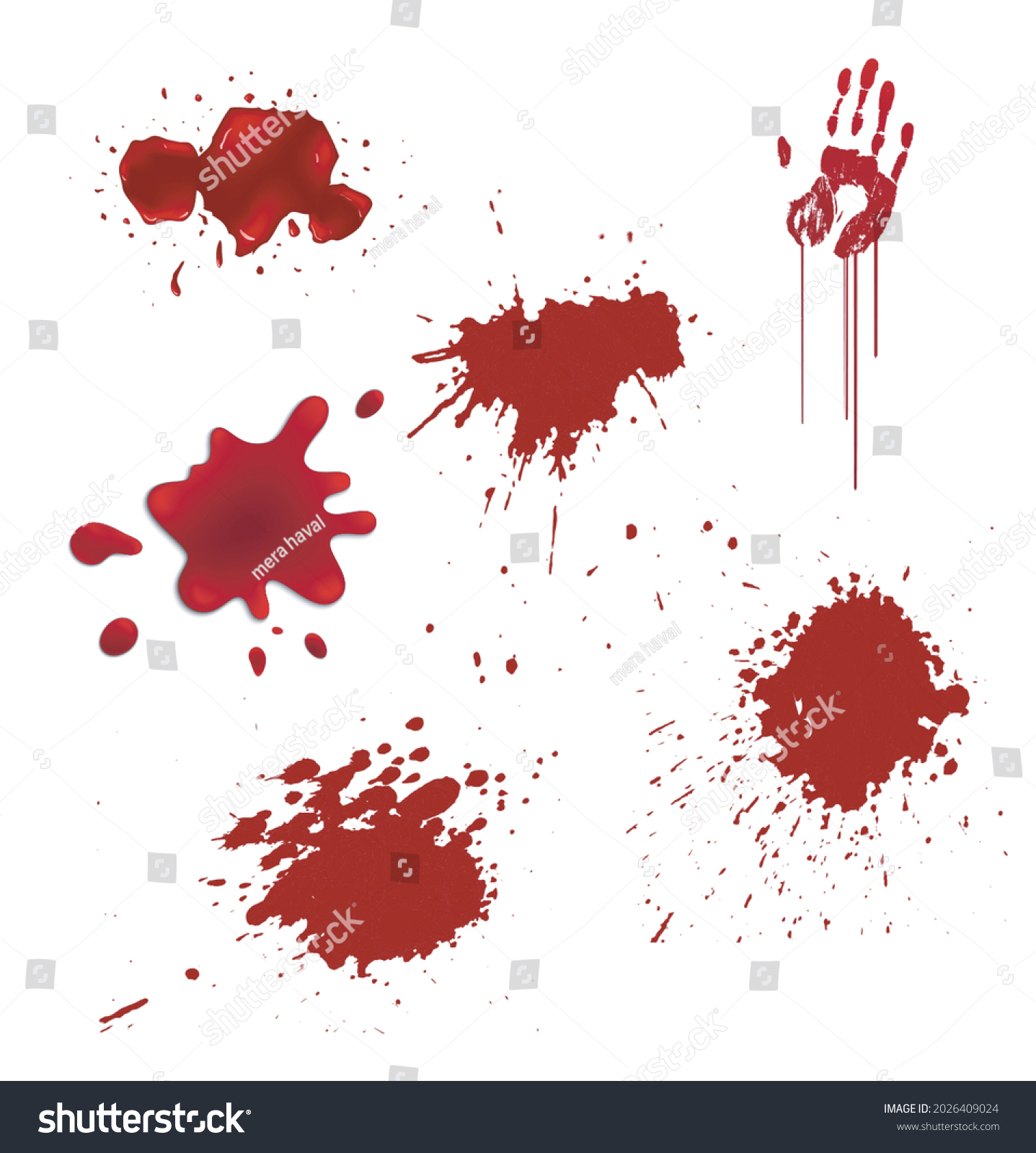 Realistic Bloody Elements Template Vector Eps Stock Vector (Royalty ...