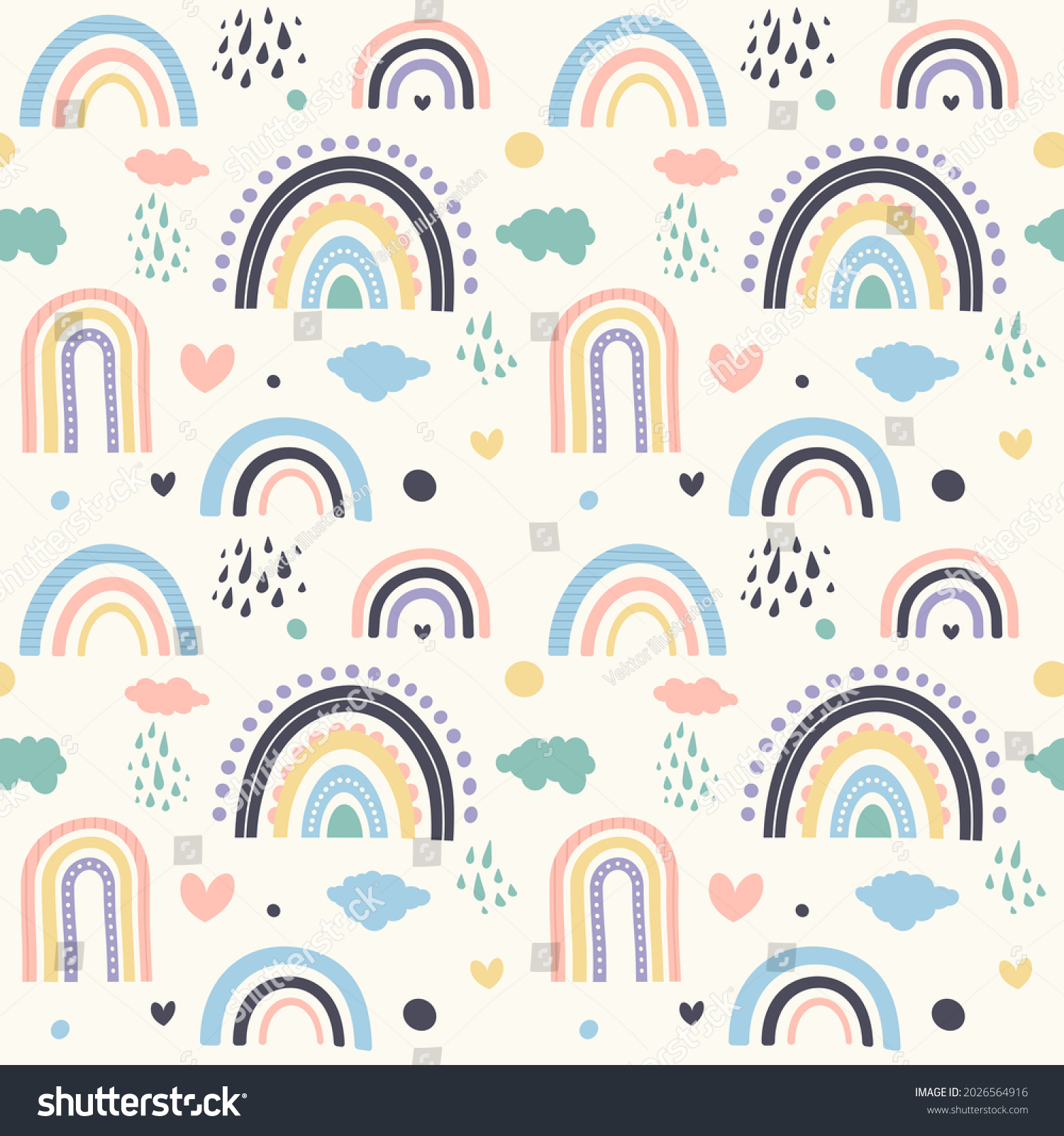 Rainbow Pattern Baby Wallpaper Cloud Rainbow Stock Vector (Royalty Free ...