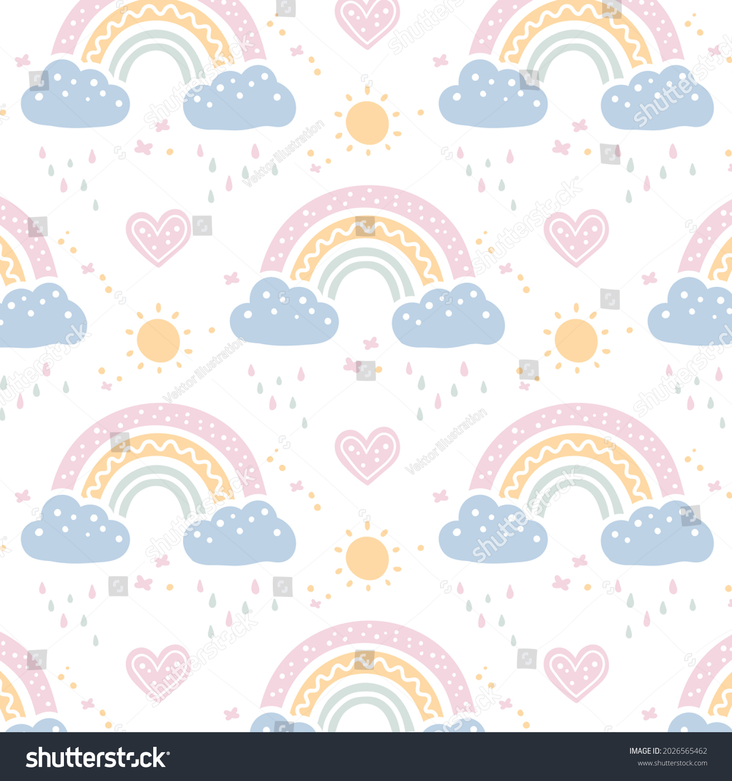 Rainbow Pattern Baby Wallpaper Cloud Rainbow Stock Vector (Royalty Free ...