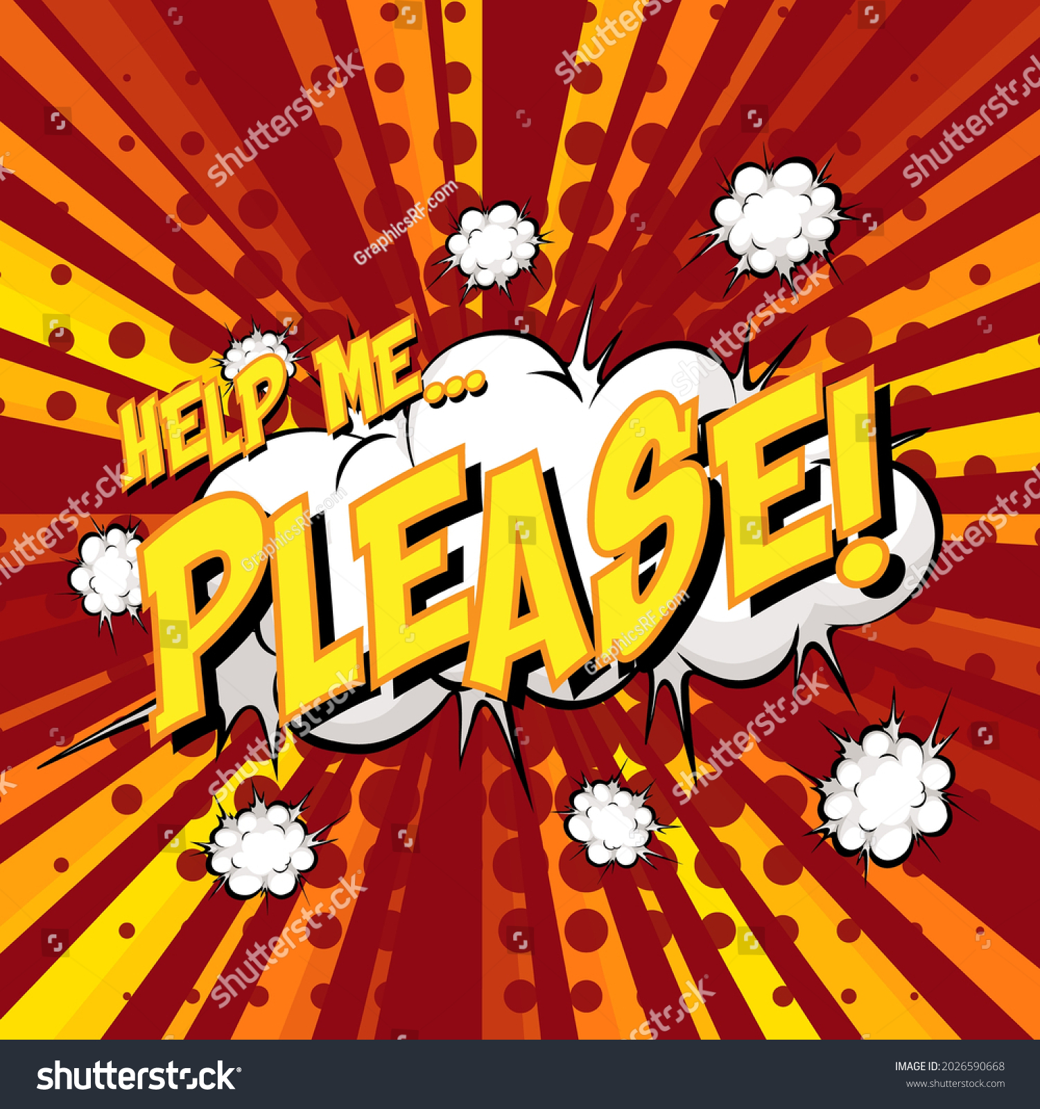 Help Me Please Wording Comic Speech Stock Vector Royalty Free