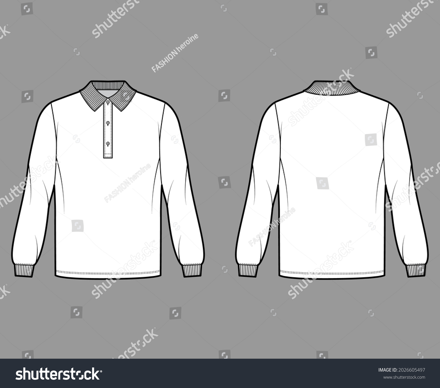 Shirt Polo Oversized Technical Fashion Illustration Stock Vector ...