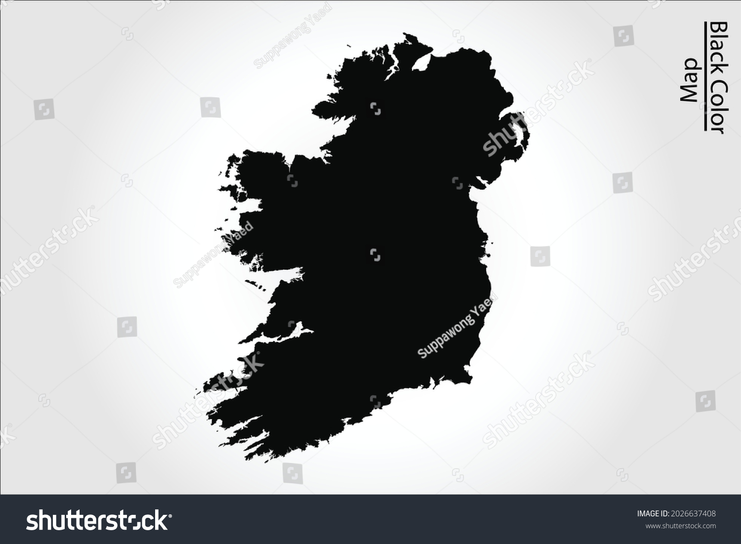 Ireland Map Black Color On Backgound Stock Vector (Royalty Free