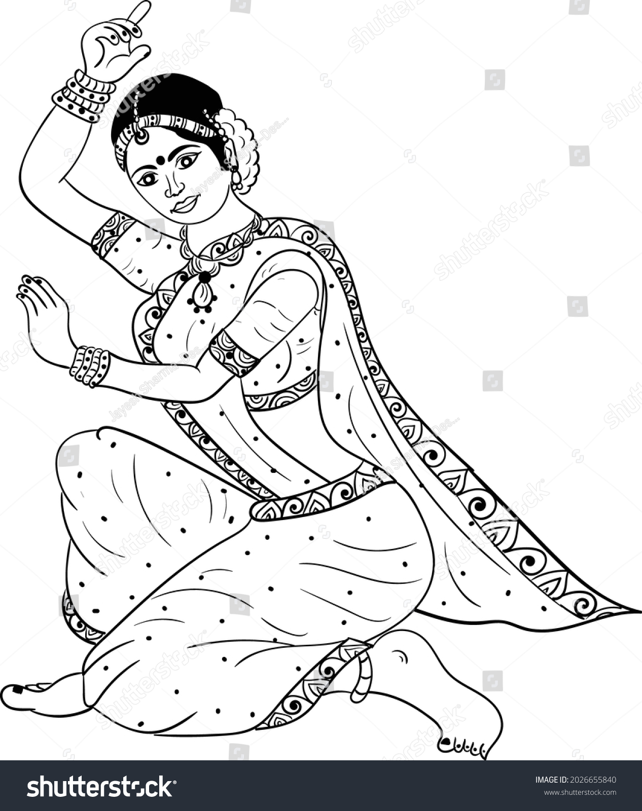 Indian Wedding Clip Art Woman Dancing Stock Vector (Royalty Free ...