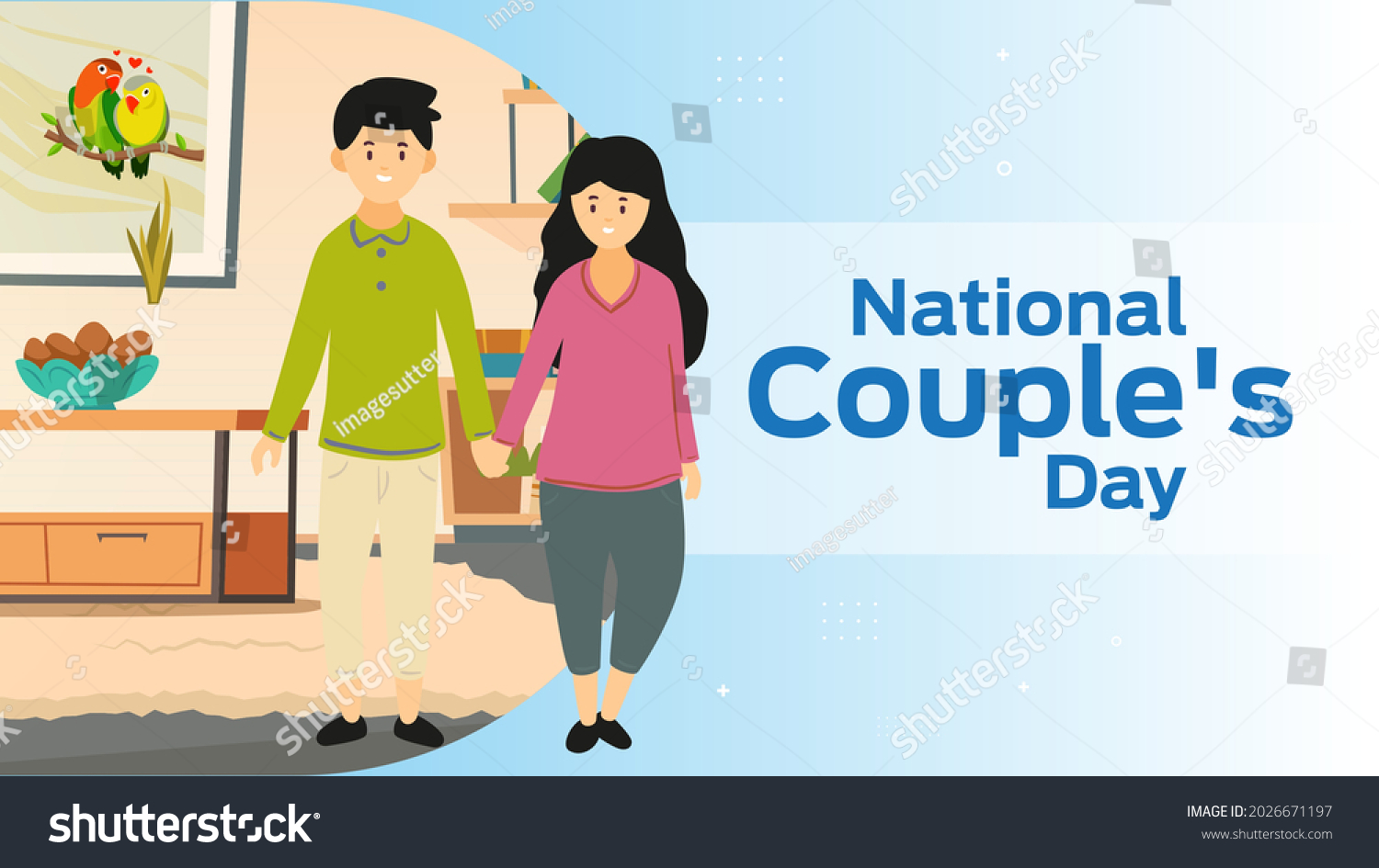 National Couples Day On August 18 Stock Vector (Royalty Free