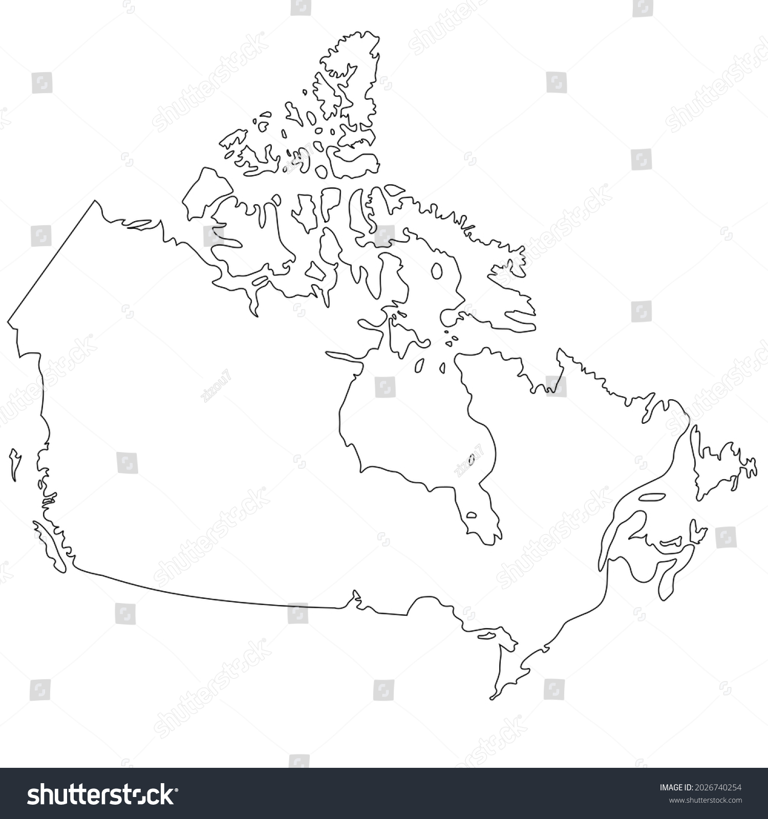 Map Canada Line Vector Illustration Isolated Stock Vector (Royalty Free ...