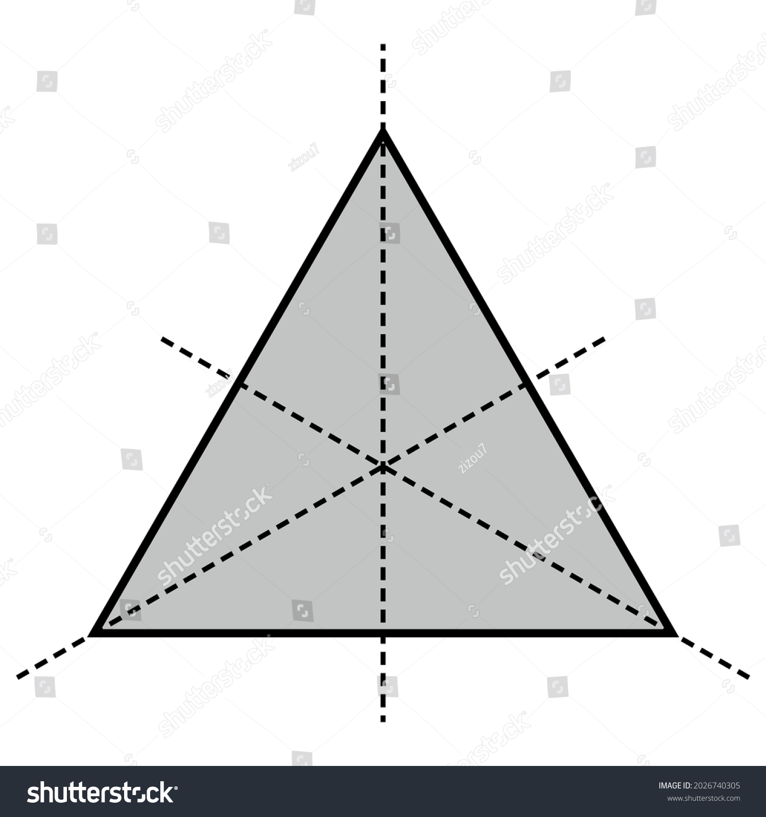 Three Lines Symmetry Equilateral Triangle Stock Vector (Royalty Free ...