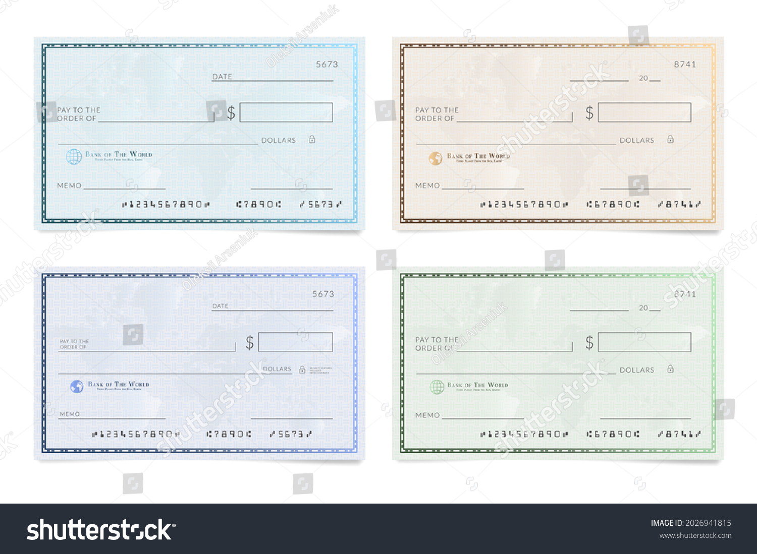 Blank Template Bank Cheque Checkbook Check Stock Illustration ...