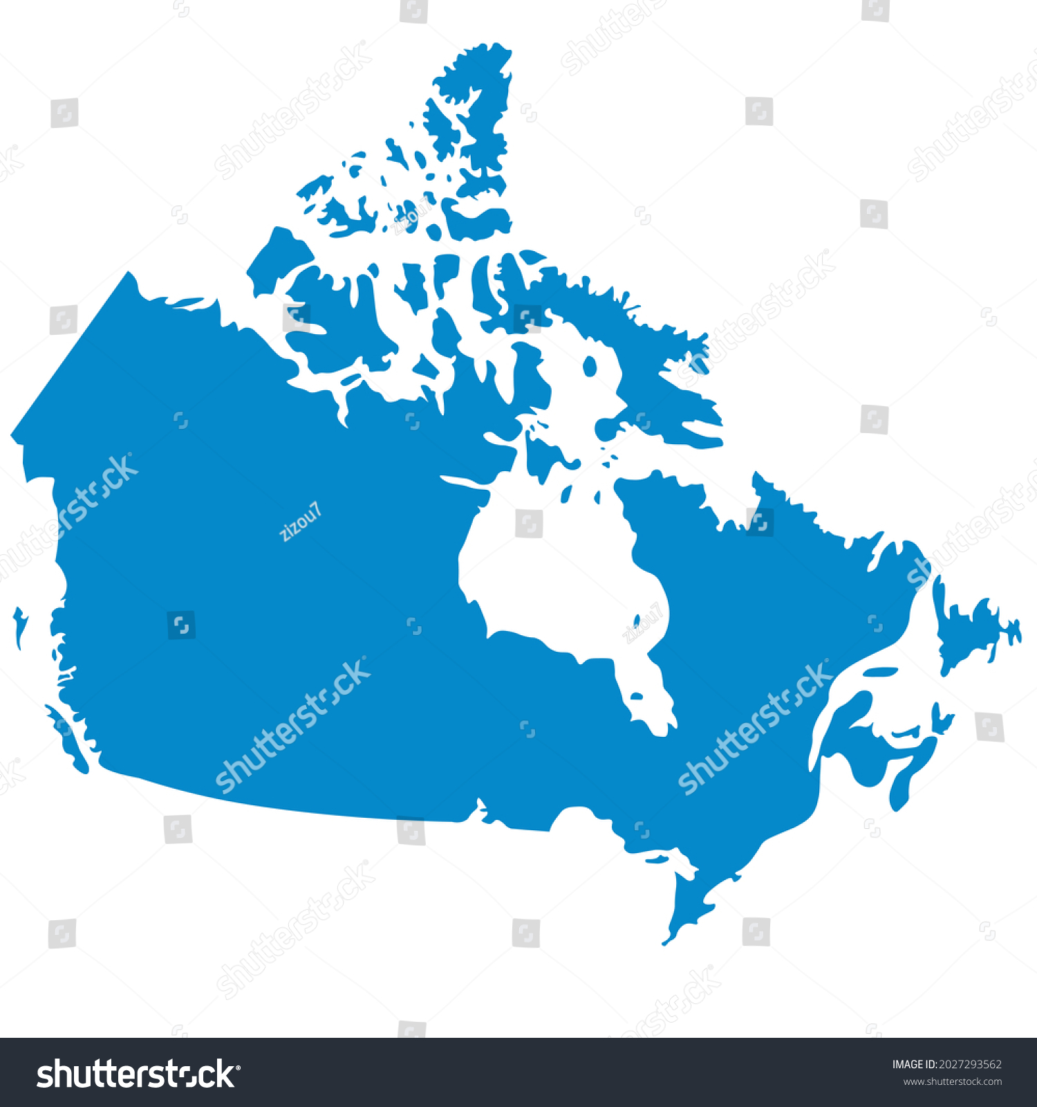 Blue Map Canada Vector Illustration Isolated Stock Vector (Royalty Free ...