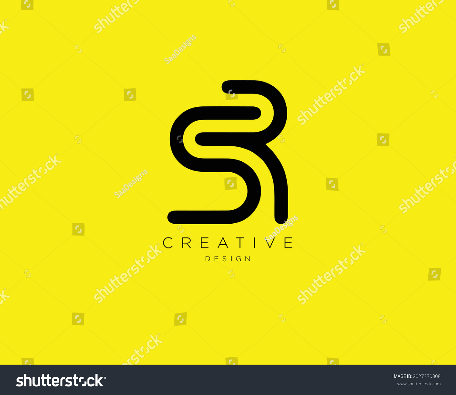 Creative Minimalist Letter Sr Logo Design Stock Vector (Royalty Free ...