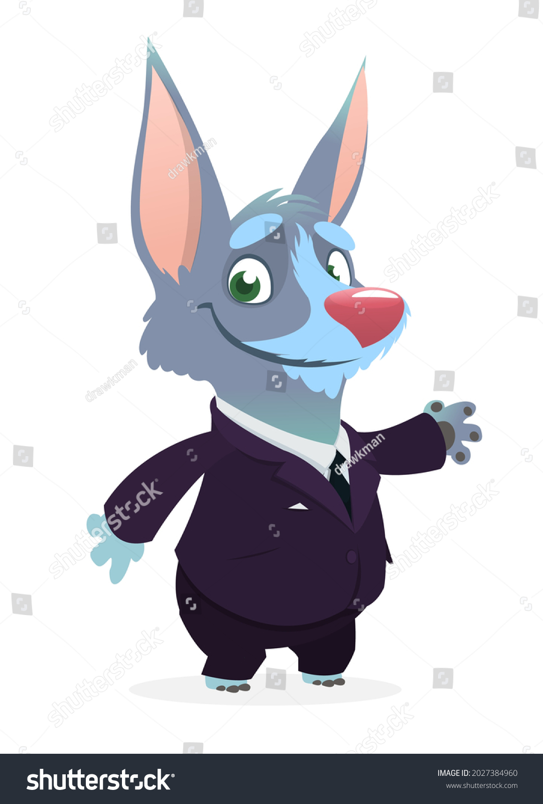 Cartoon Funny Smiling Dog Wearing Tuxedo Stock Vector (Royalty Free ...