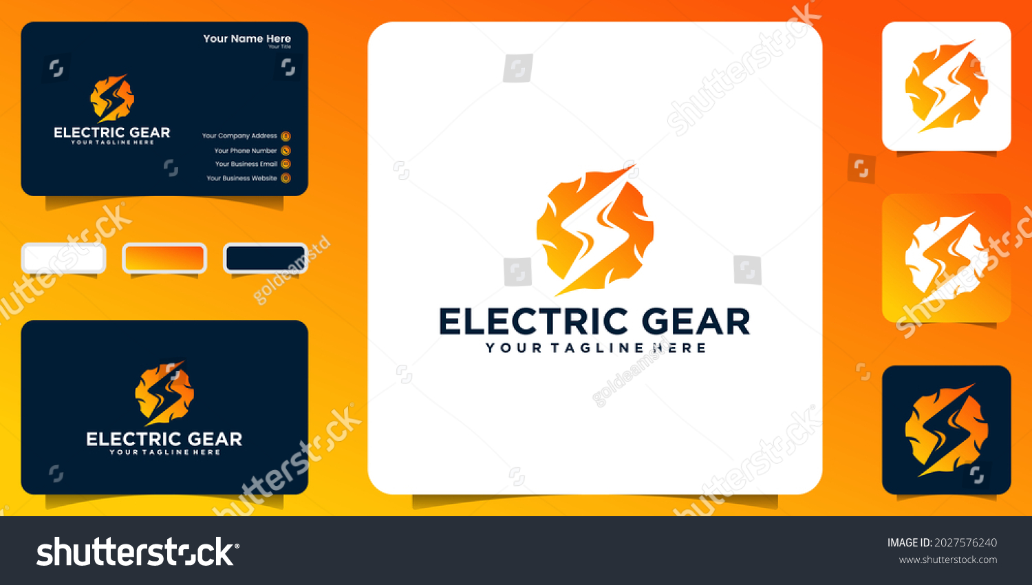 Gear Electric Logo Design Inspiration Business Stock Vector (Royalty ...