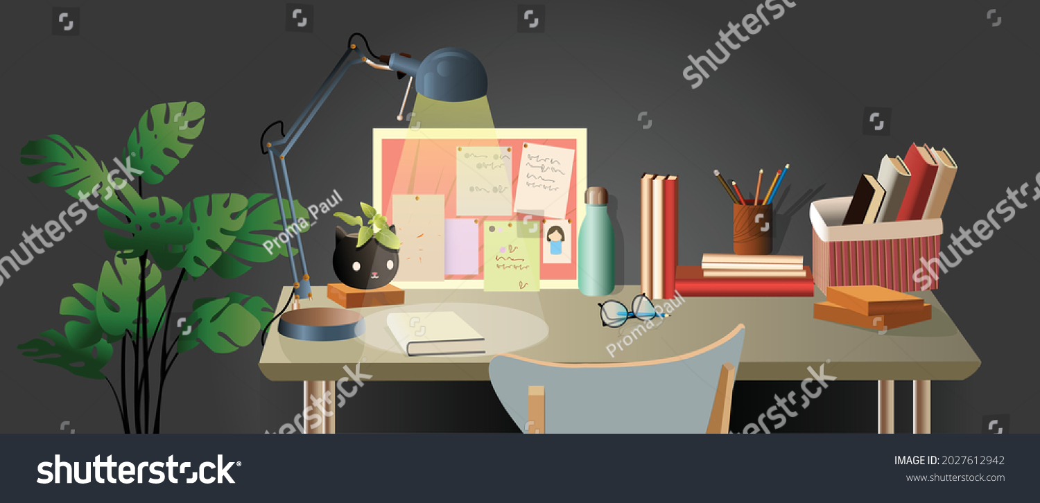 26,707 Cartoon Study Table Images, Stock Photos & Vectors | Shutterstock