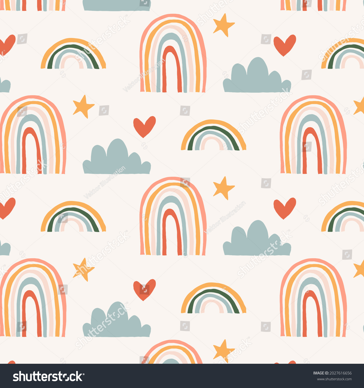 Rainbow Pattern Baby Wallpaper Cloud Rainbow Stock Vector (Royalty Free ...