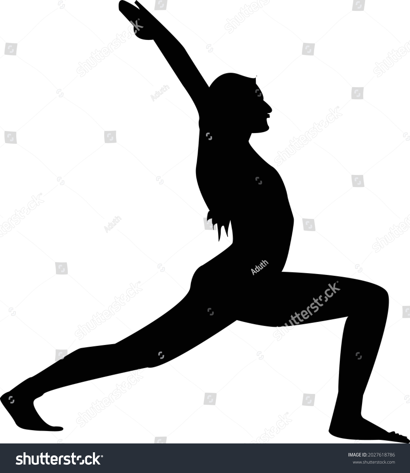 Silhouette Woman Doing Yoga Stock Vector (royalty Free) 2027618786 