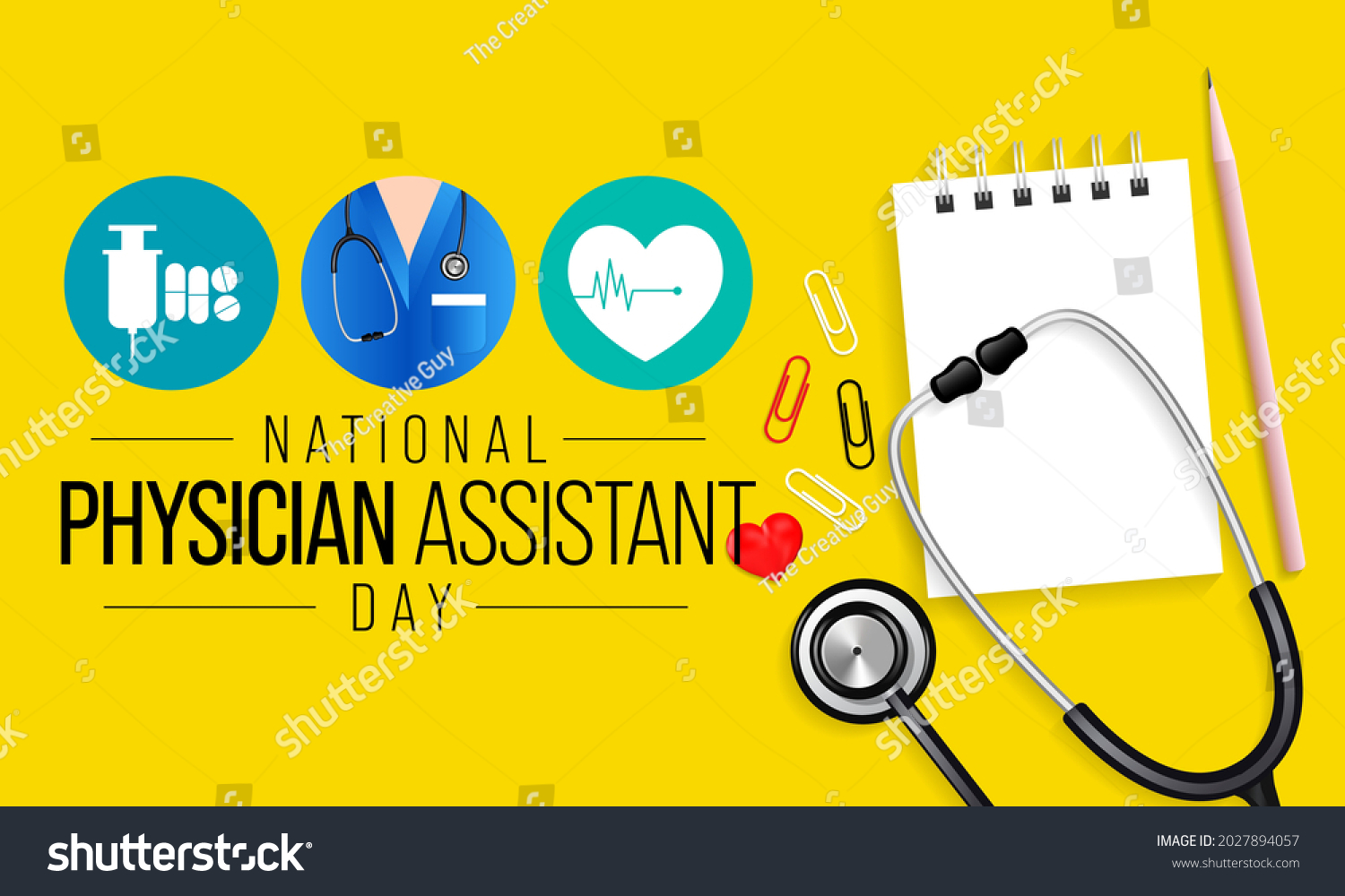 National Physician Assistant Day Observed Every Stock Vector (Royalty