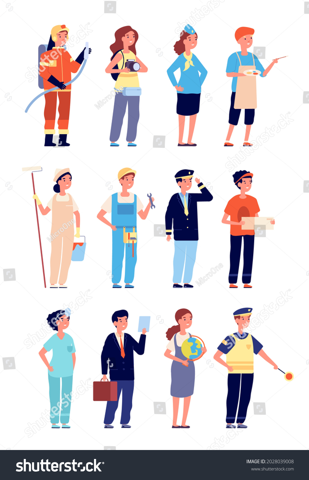 Kids Professional Uniform Child Professions Jobs Stock Illustration ...