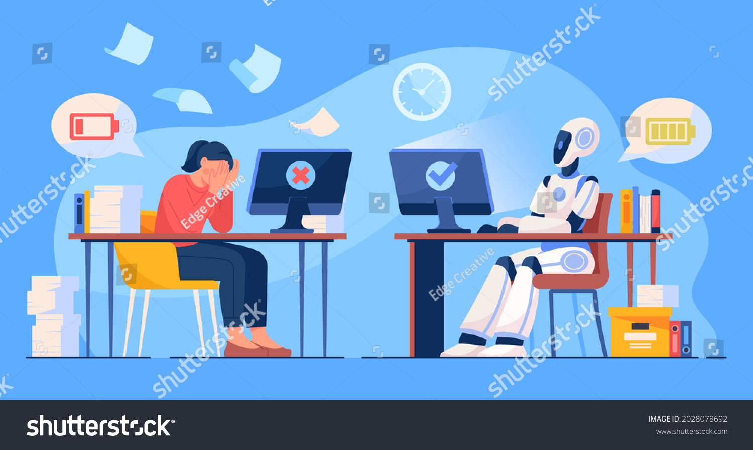 Ai Vs Human Mind Concept High Stock Vector (Royalty Free) 2028078692 ...