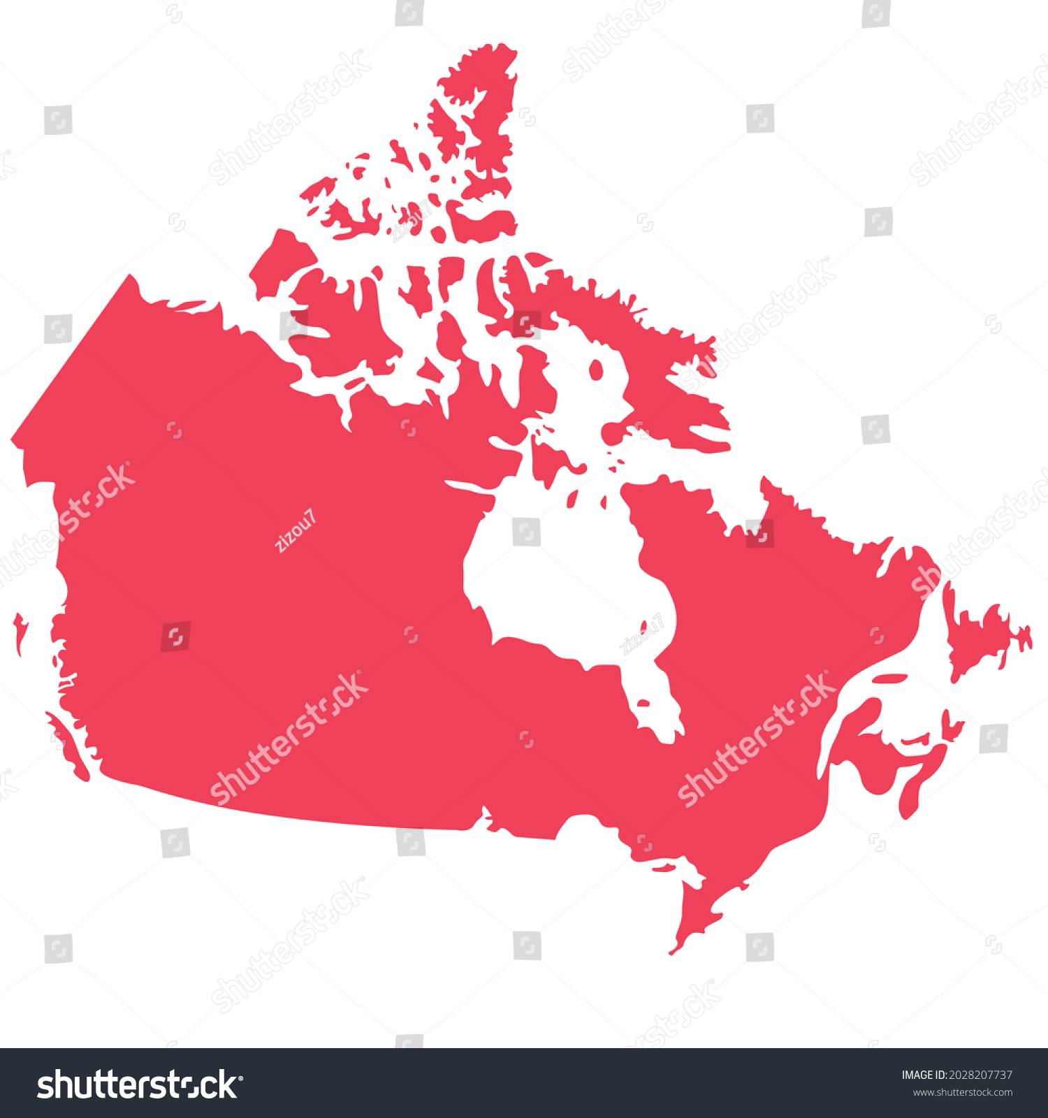 Red Map Canada Vector Illustration Isolated Stock Vector (Royalty Free ...