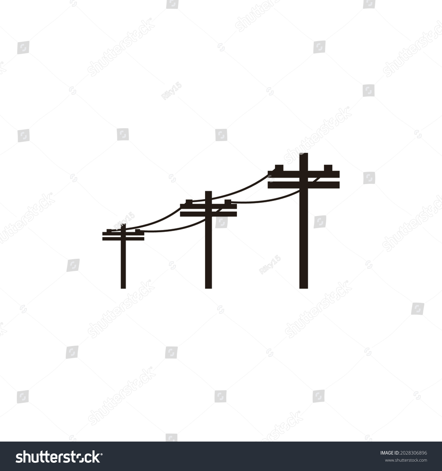 High Voltage Power Lines Electric Pole Stock Vector (Royalty Free ...