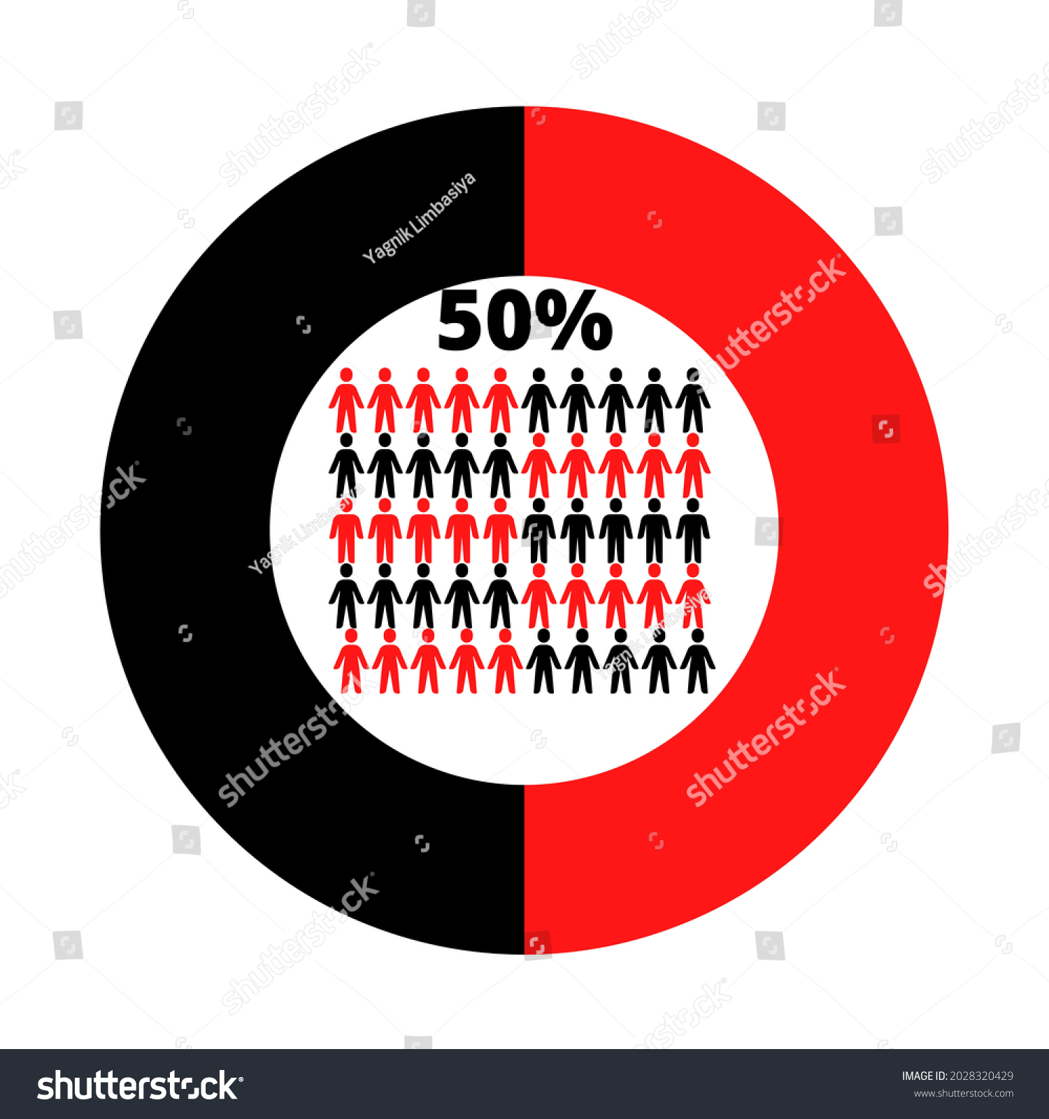 50 People Chart Statistics Illustration Graphic Stock Illustration ...