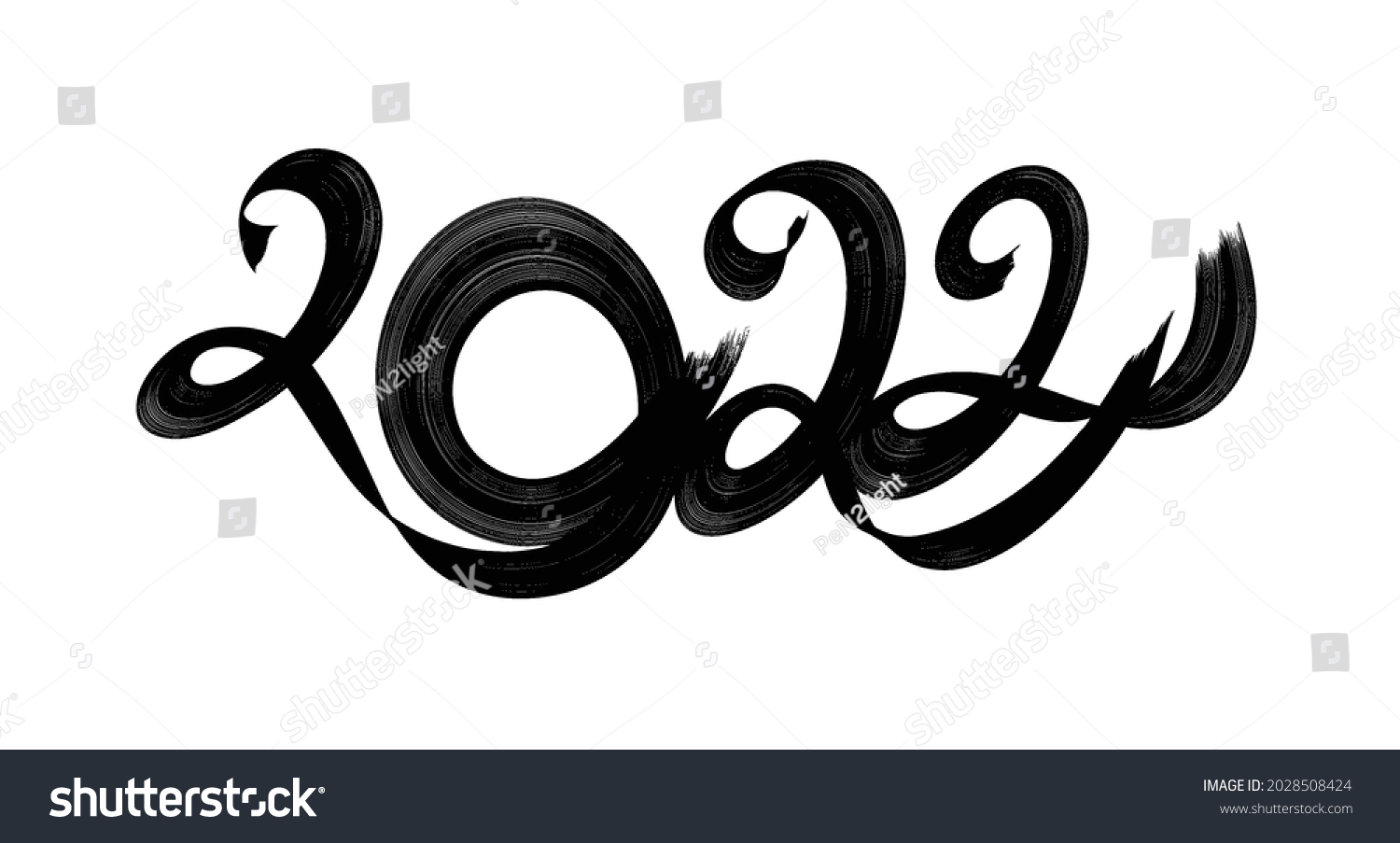 2022 Hand Drawn Numbers Textured 2022 Stock Vector (Royalty Free ...