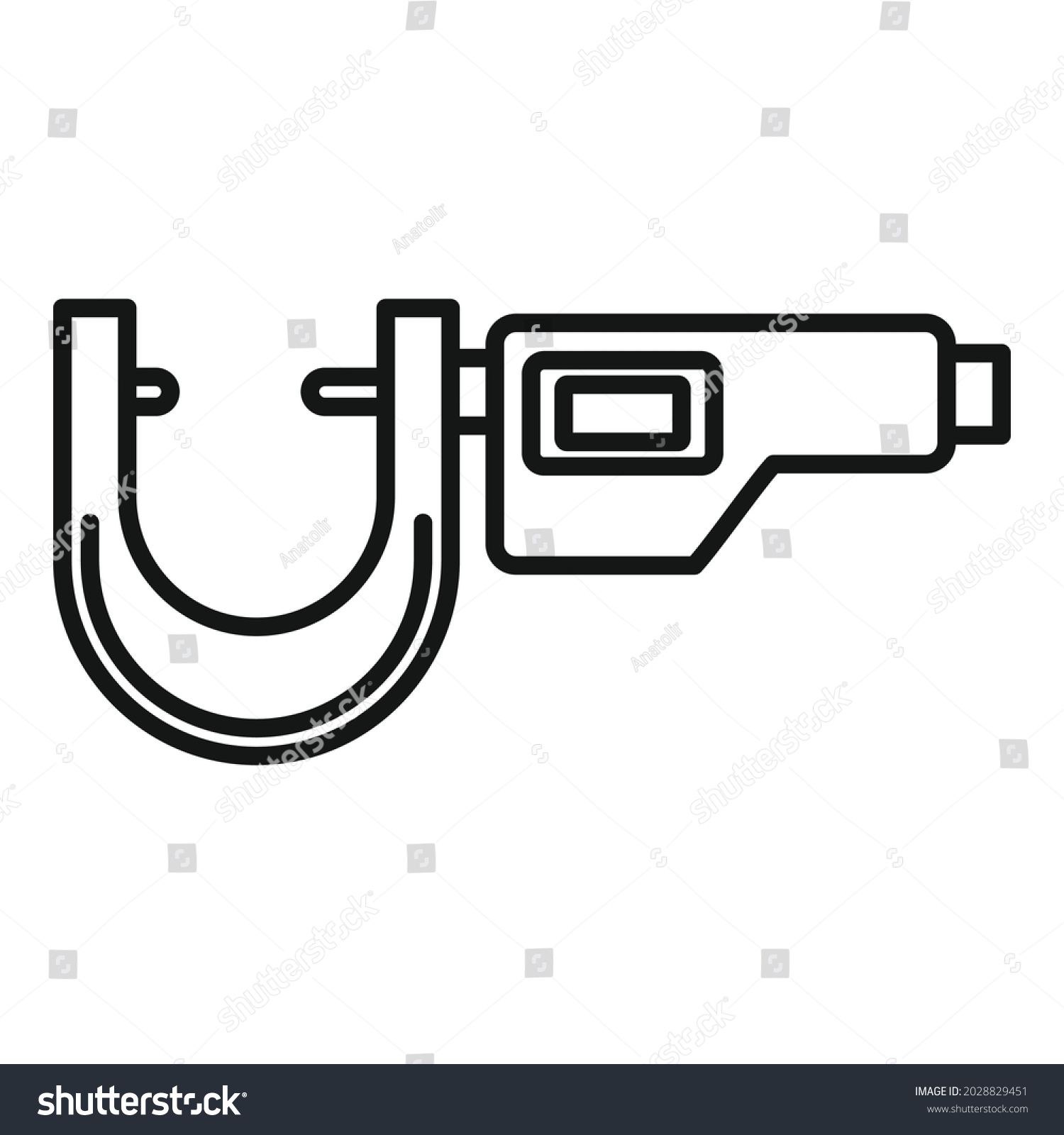 Micrometer Dimensions Icon Outline Vector Precision Stock Vector ...