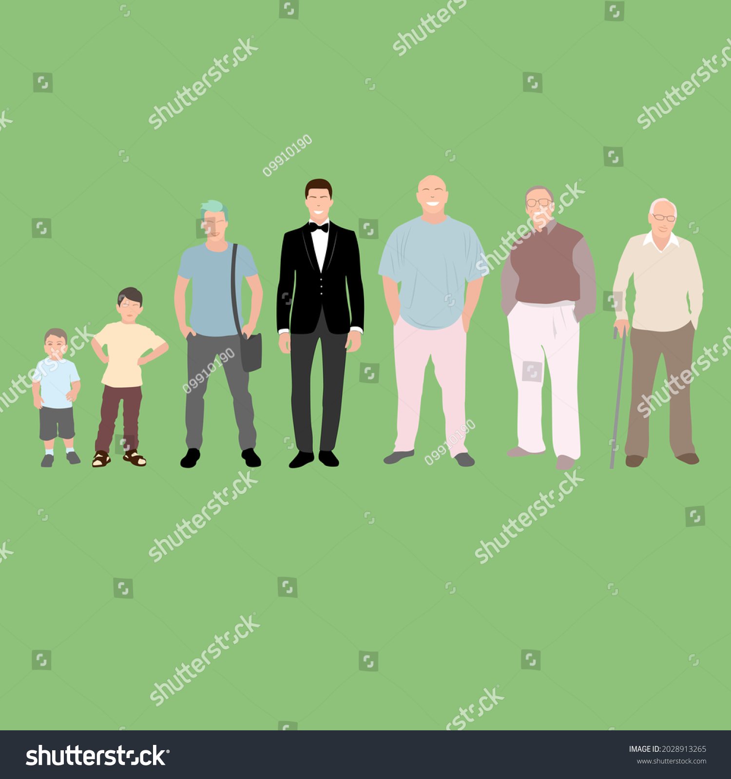 Male Age Development Generation Boy Teenager Stock Illustration ...