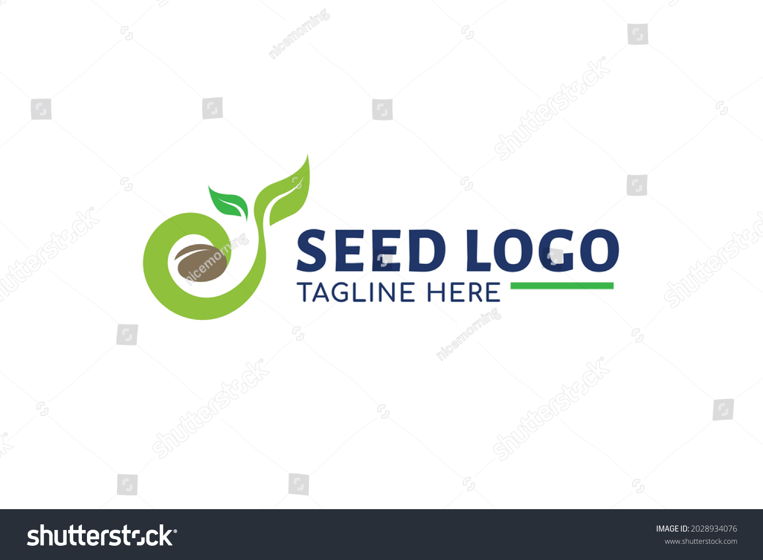 Growing Seed Logo Design Template Fit Stock Vector (Royalty Free ...