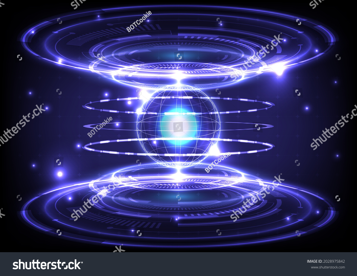 Portal Hologram Science Futuristic Scifi Digital Stock Vector (Royalty ...