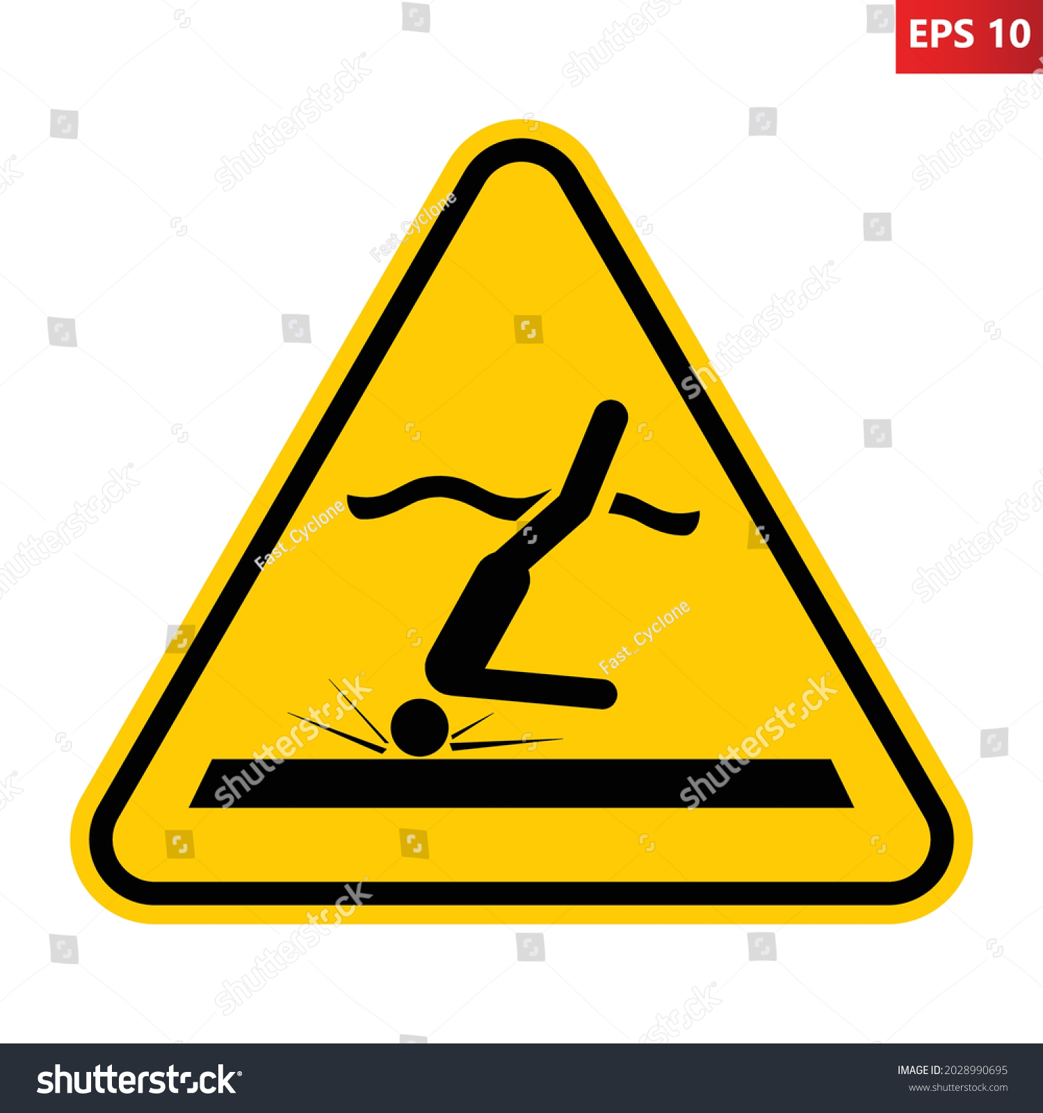 Shallow Water Sign Vector Illustration Yellow Stock Vector Royalty Free 2028990695 Shutterstock 