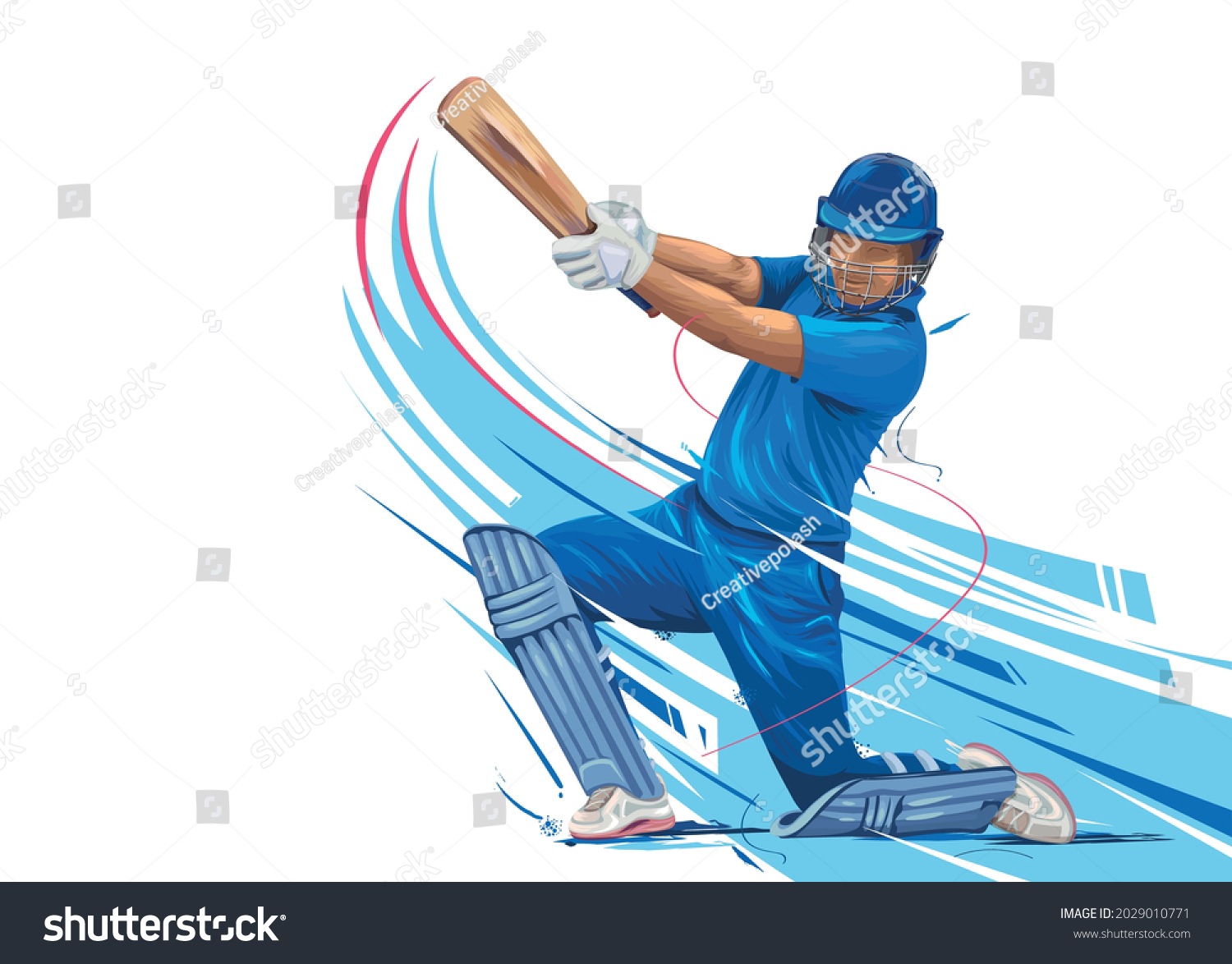 Illustration Batsman Playing Cricket Batsman Playing Stock Vector ...